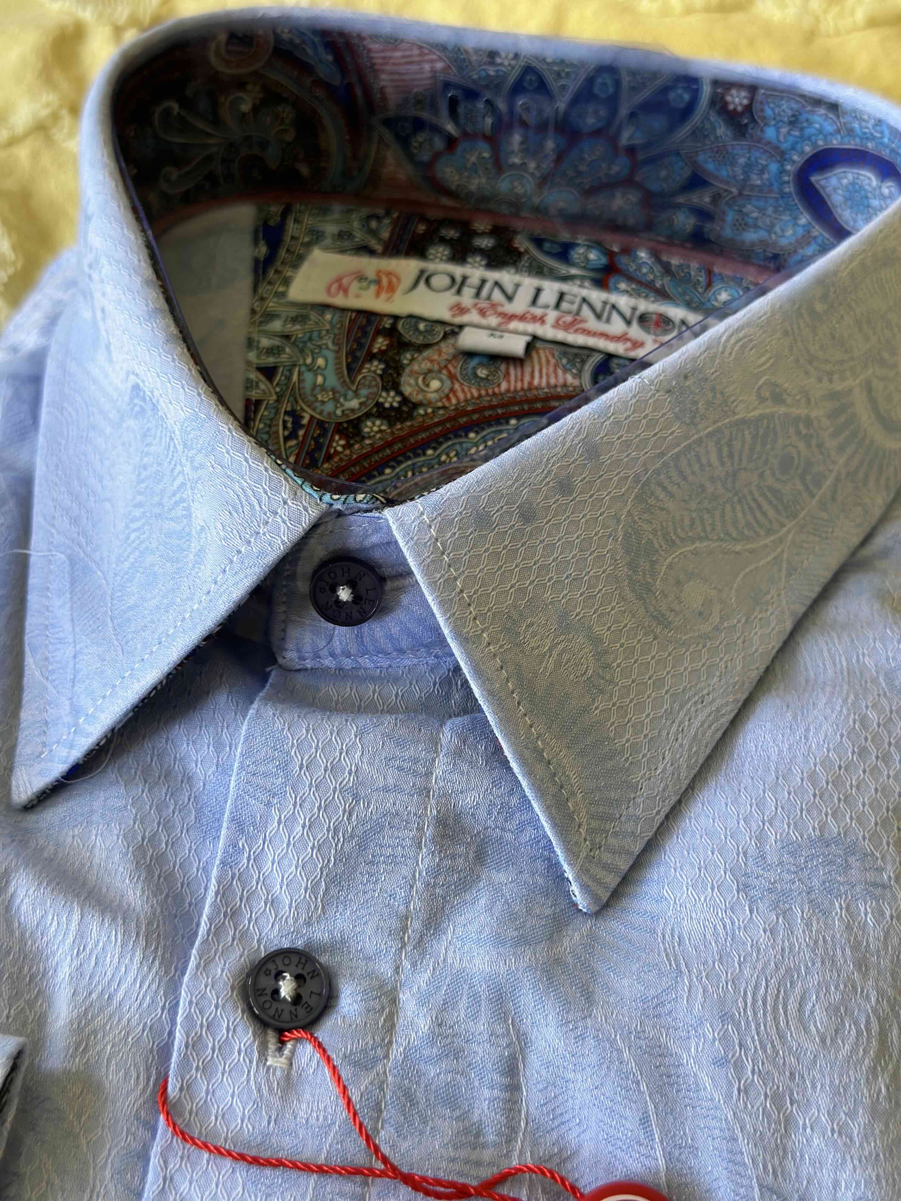 JOHN LENNON Mens Wilton Long Sleeve Shirt '24 - Sky - Image 2