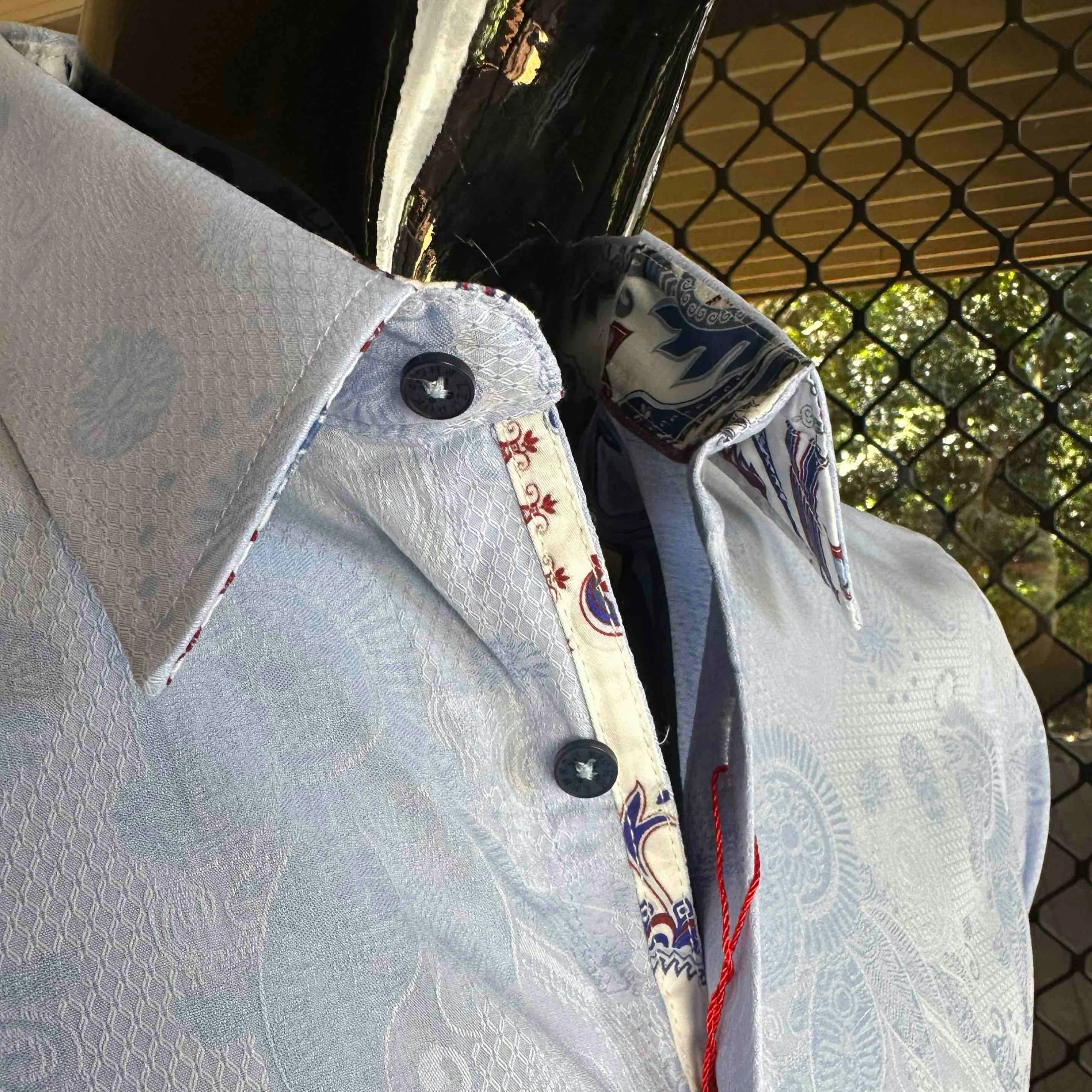 JOHN LENNON Mens Wilton Long Sleeve Shirt - Sky Blue - Image 6