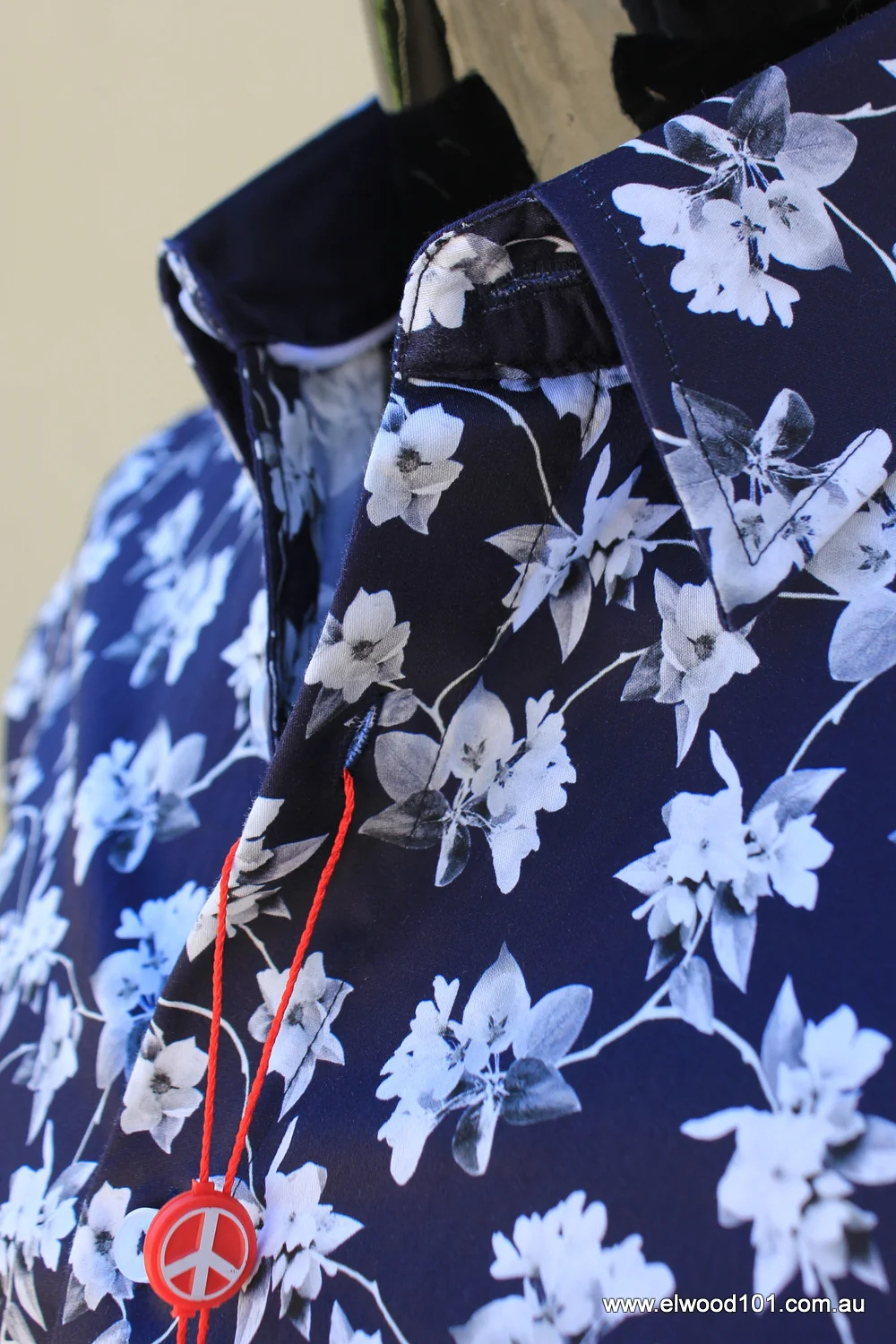 John Lennon Mens Wimbledon Long Sleeve Shirt - Navy & White Floral - Image 16
