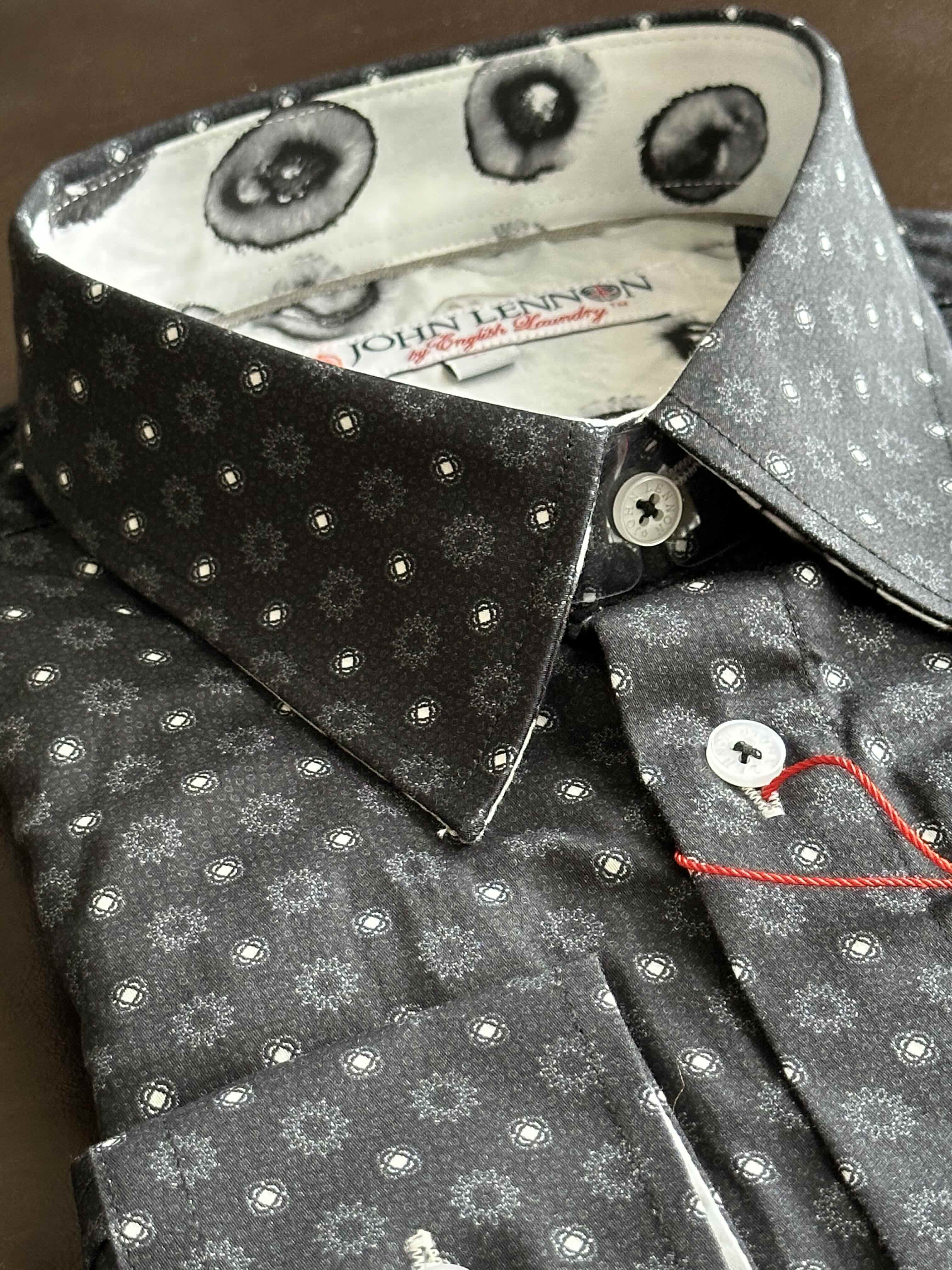 JOHN LENNON Mens Yarmouth Long Sleeve Shirt - Black - Image 4