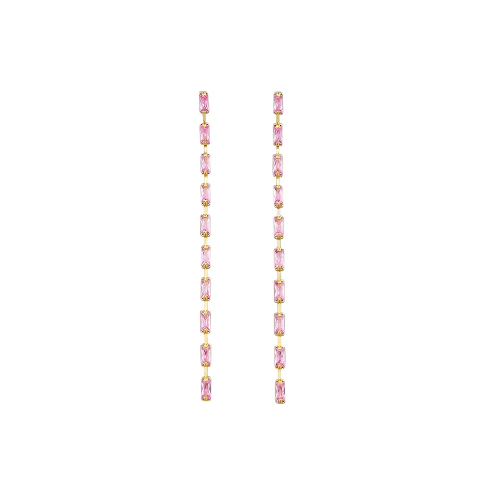 Jolie & Deen WOMENS TAMMY EARRINGS - PINK CRYSTALS - Image 3