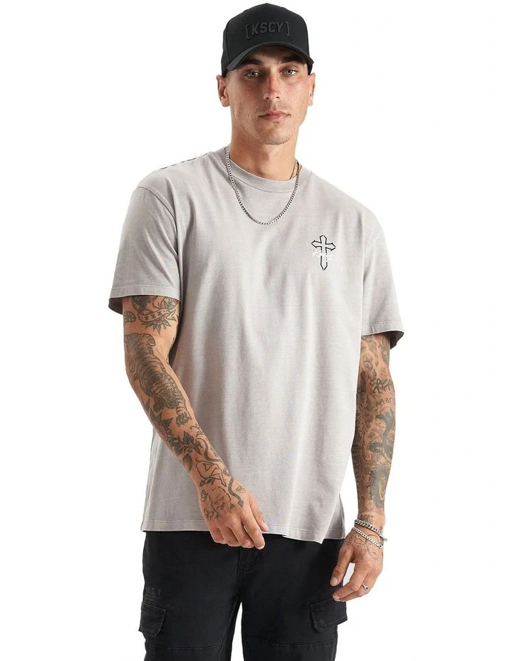 KISS CHACEY Mens Alpheus Relaxed Tee - Pigment Paloma - Image 3