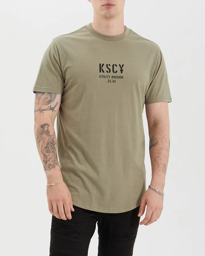 KISS CHACEY Mens Amery Tee - Khaki Black - Image 3