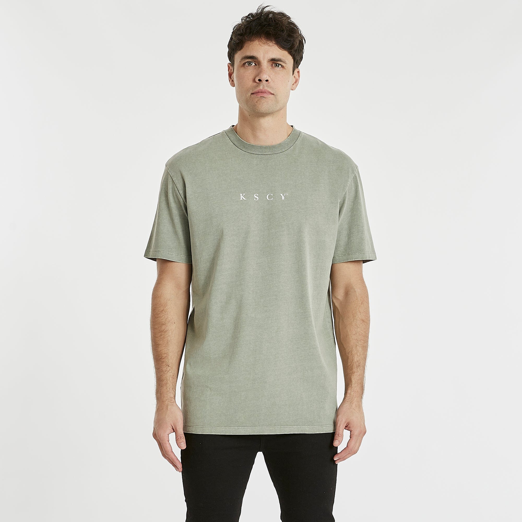 KISS CHACEY Mens Archangel Relaxed Tee Shirt Pigment Shadow - Image 6