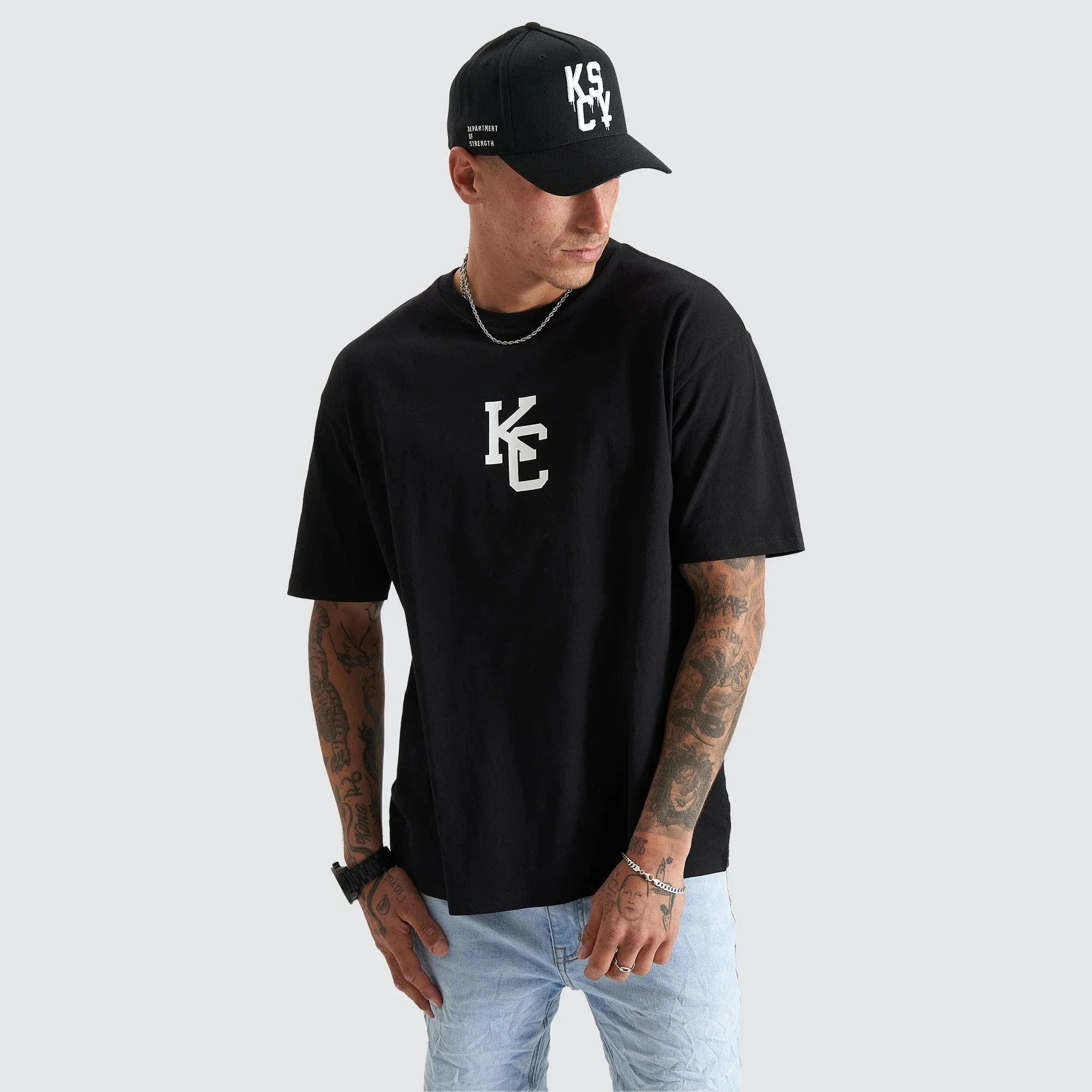 KISS CHACEY Mens Fresno Heavy Box Fit Tee - Black - Image 2