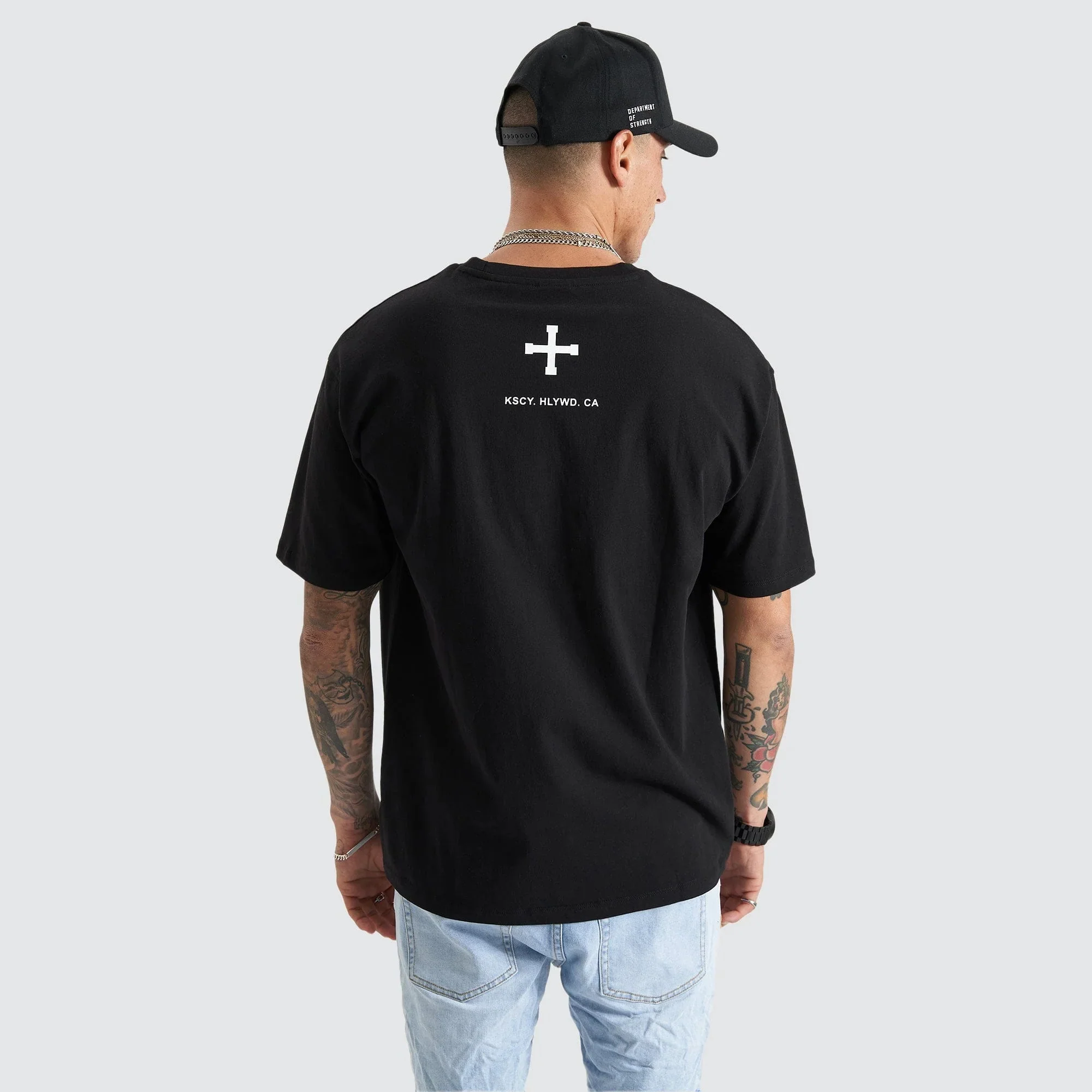 KISS CHACEY Mens Fresno Heavy Box Fit Tee - Black - Image 4