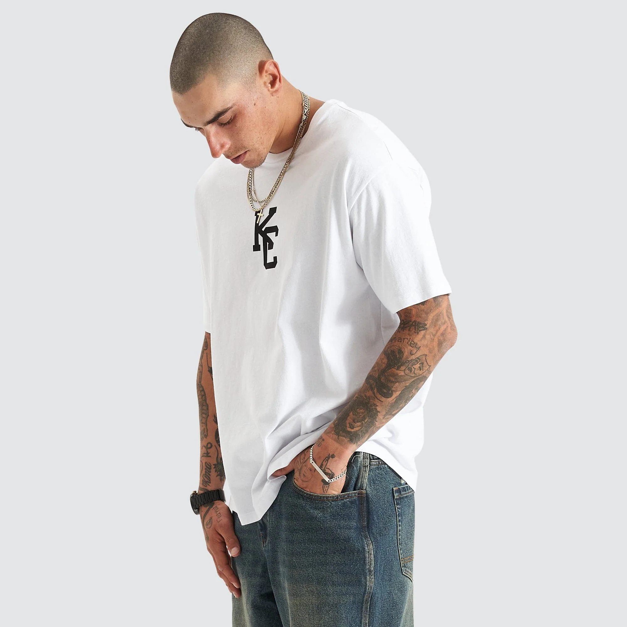 KISS CHACEY Mens Fresno Heavy Box Fit Tee - White - Image 2