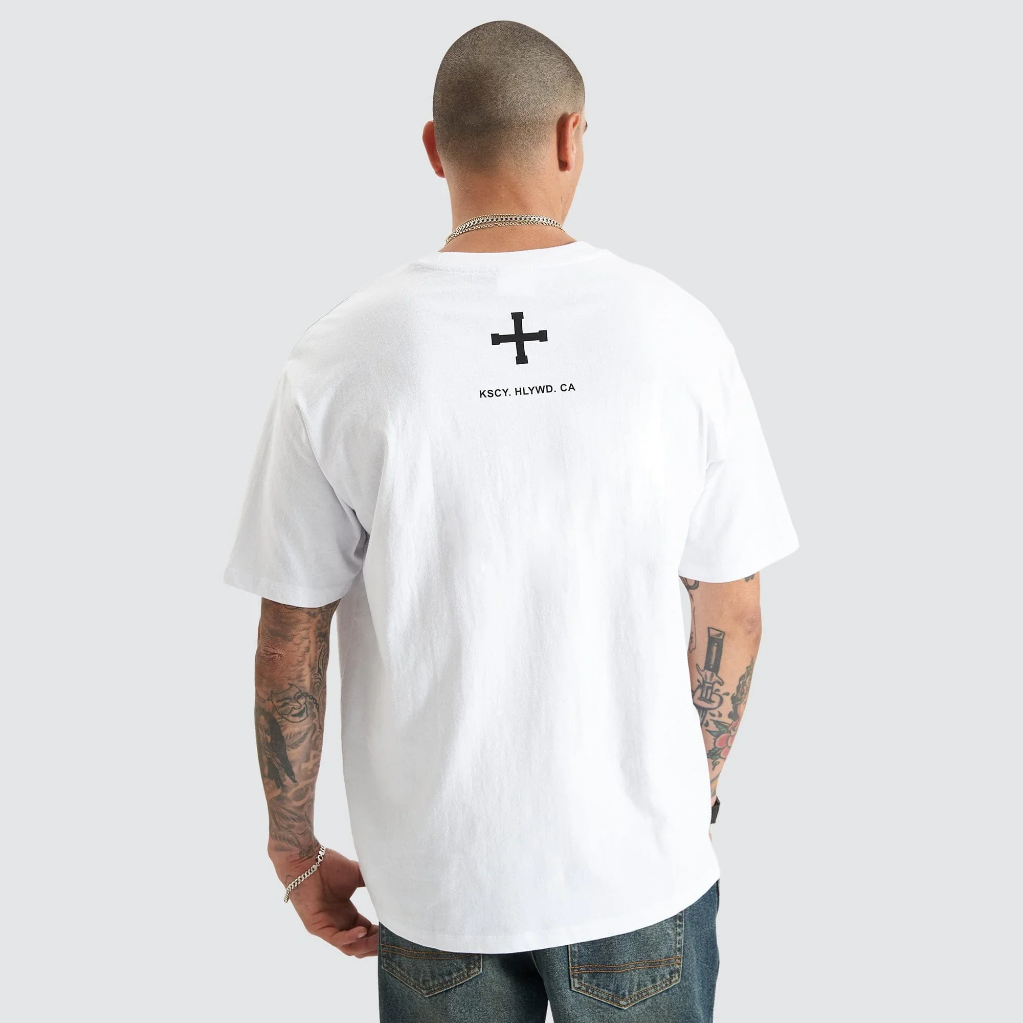 KISS CHACEY Mens Fresno Heavy Box Fit Tee - White - Image 3
