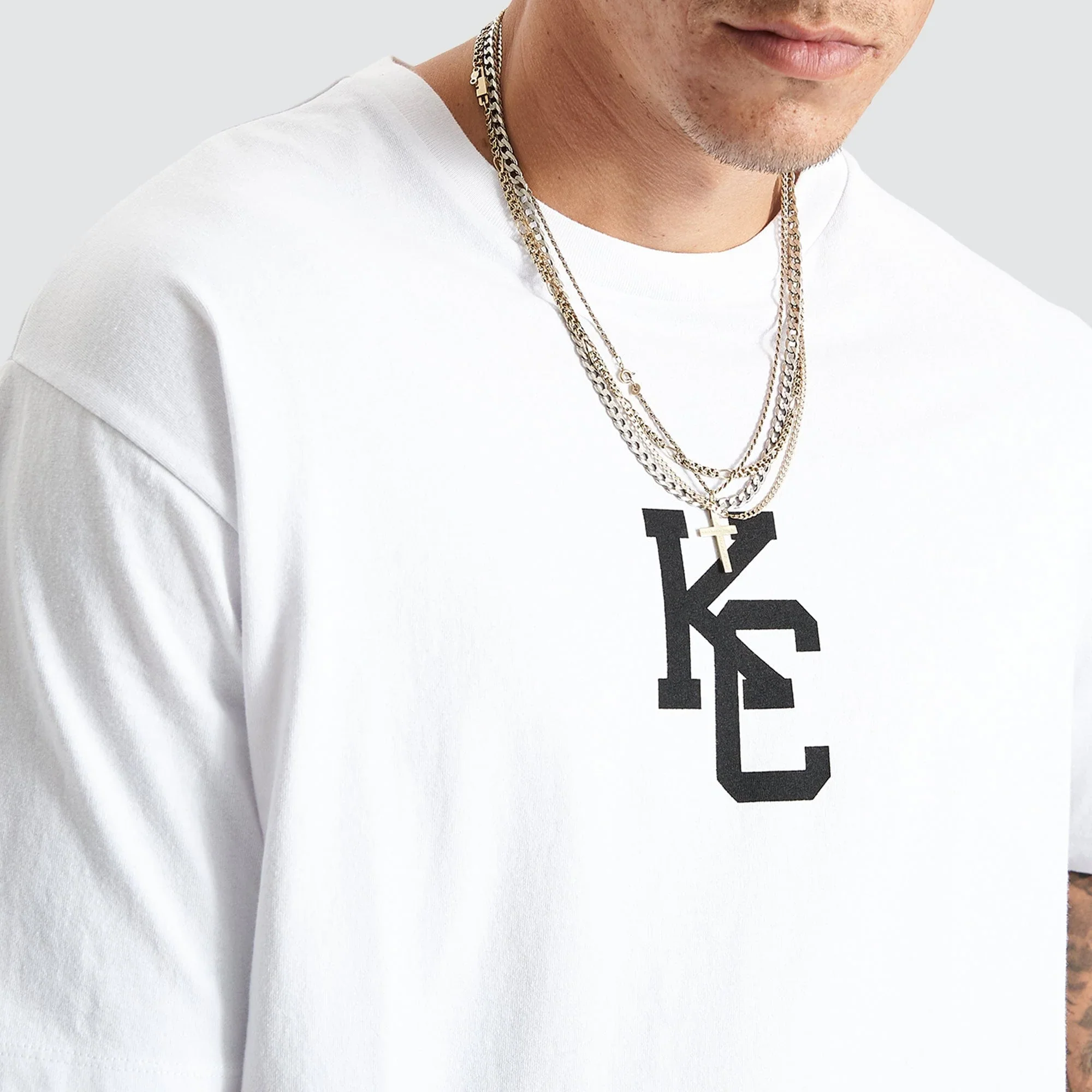 KISS CHACEY Mens Fresno Heavy Box Fit Tee - White - Image 4