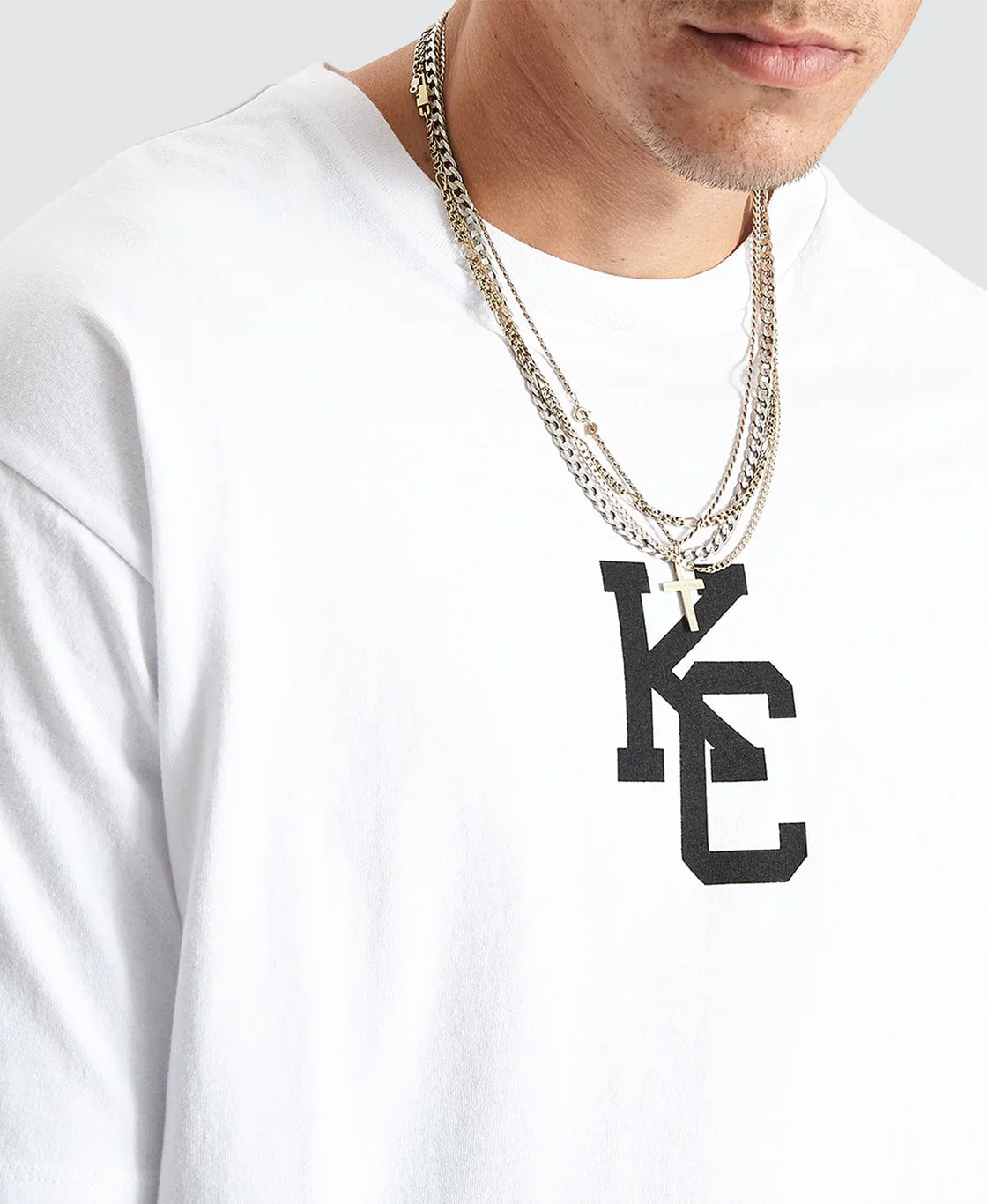 KISS CHACEY Mens Fresno Heavy Box Fit Tee - White - Image 7