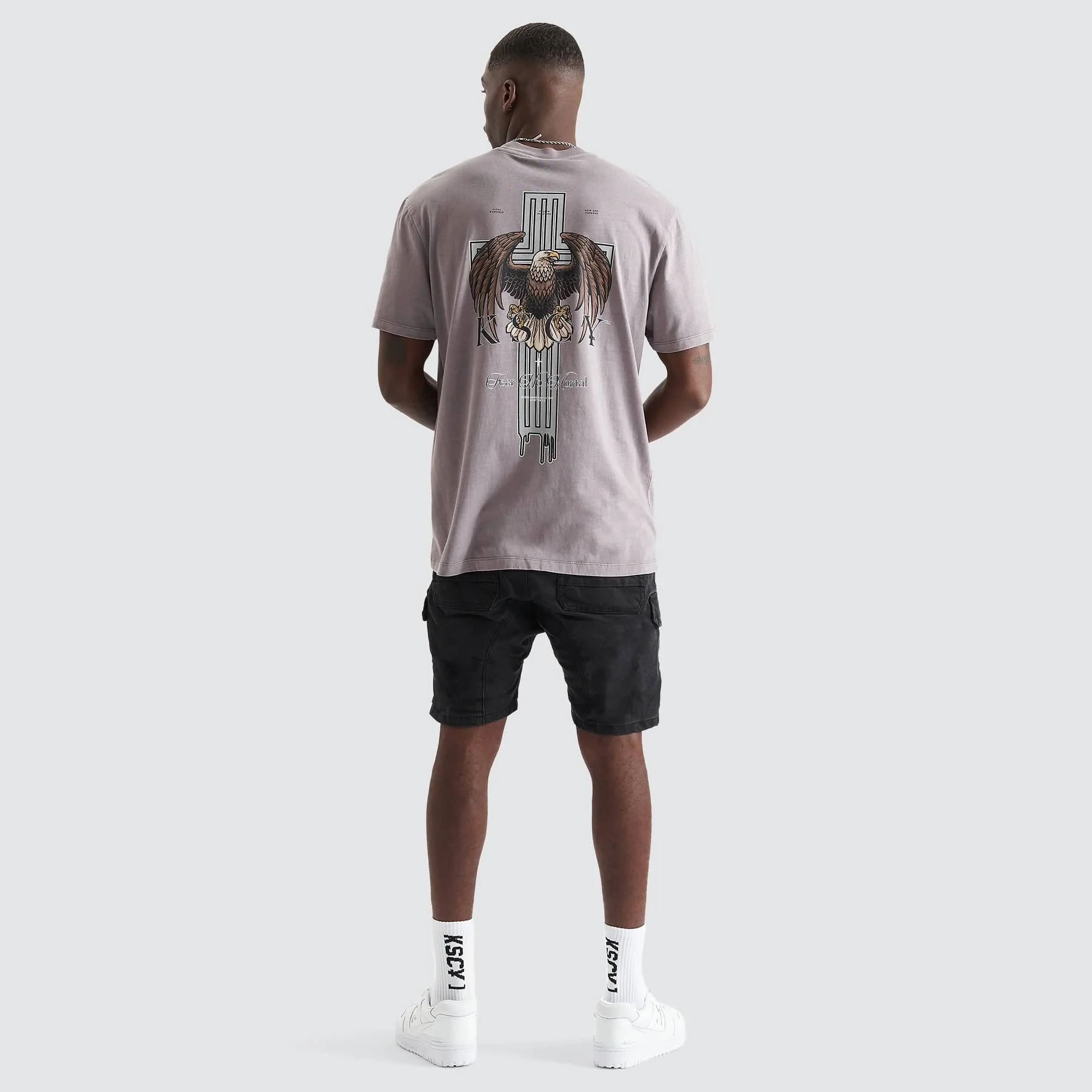 KISS CHACEY Mens Mercia Relaxed Tee Shirt - Pigment Cinder - Image 7