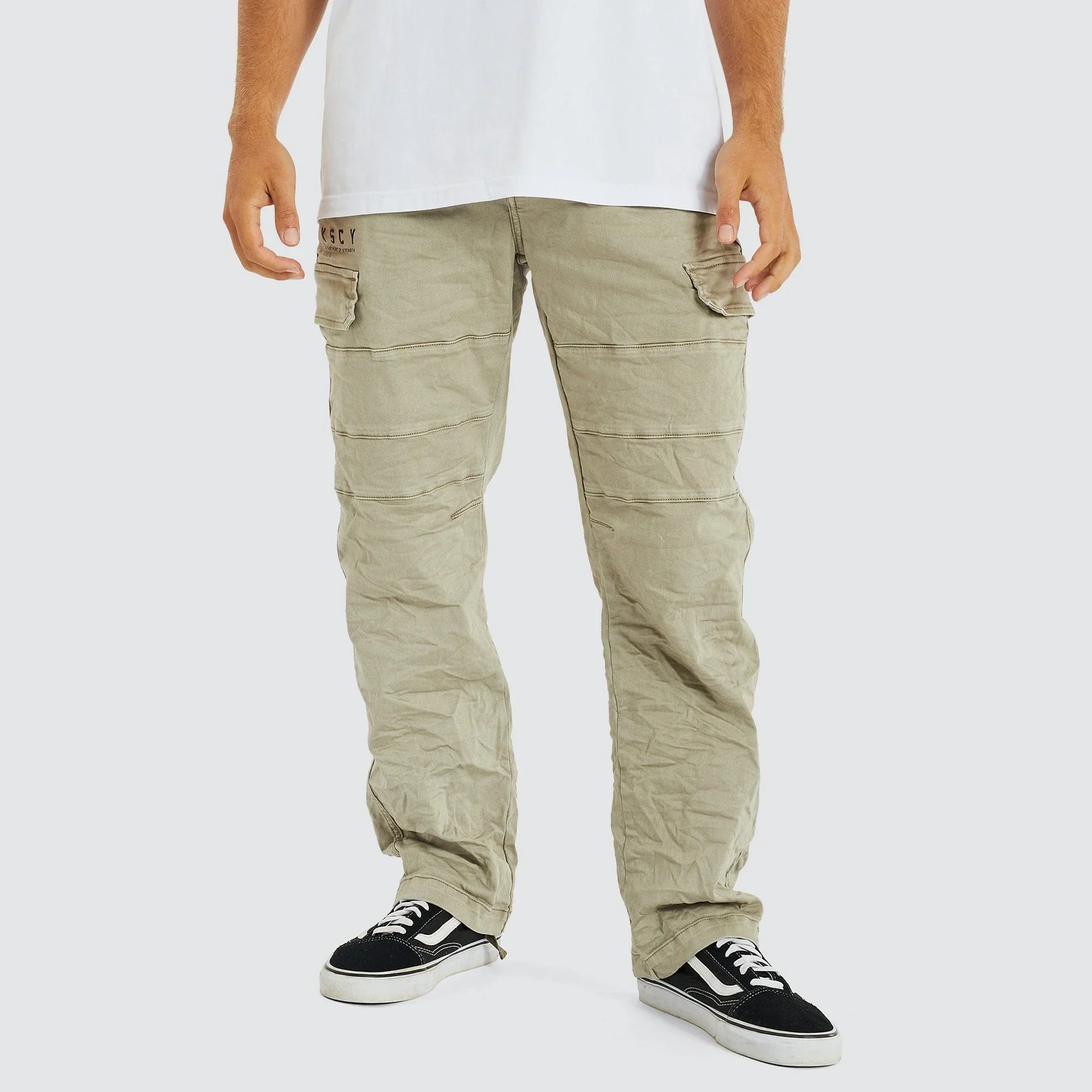 KISS CHACEY Mens Michigan Side Pocket Cargo Pant - Sage Green - Image 2