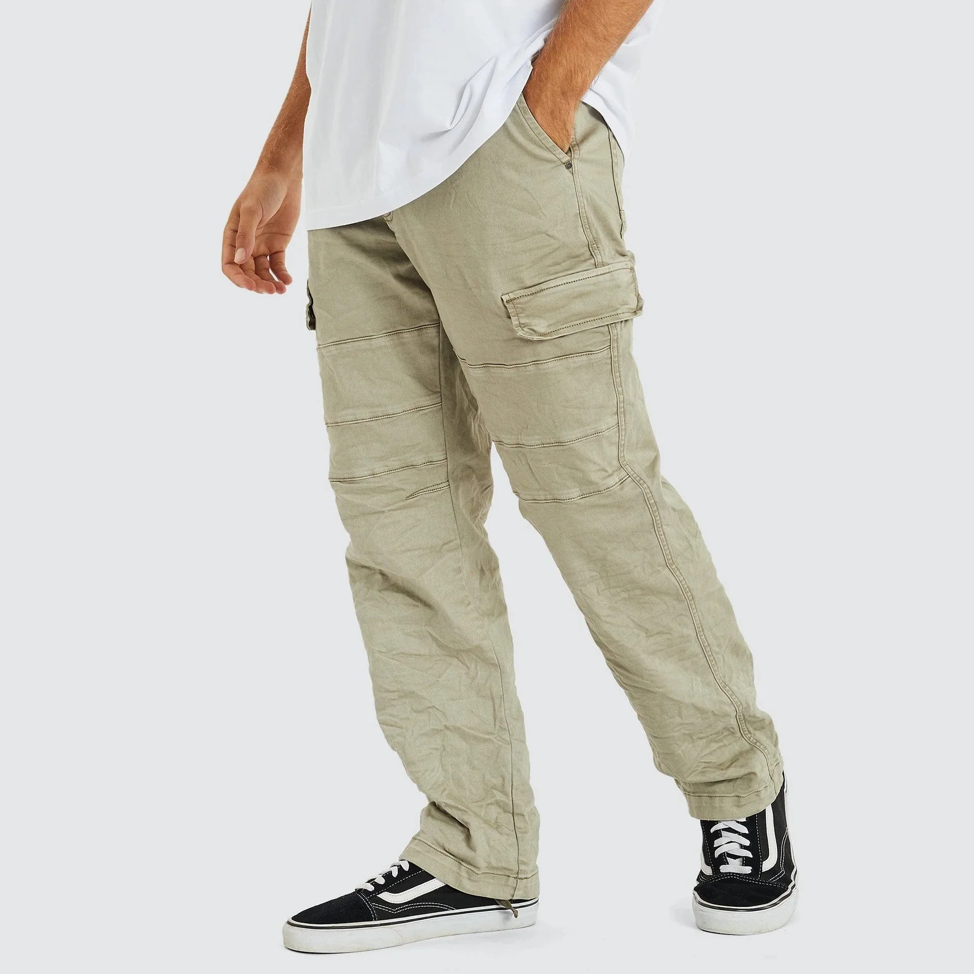 KISS CHACEY Mens Michigan Side Pocket Cargo Pant - Sage Green - Image 3