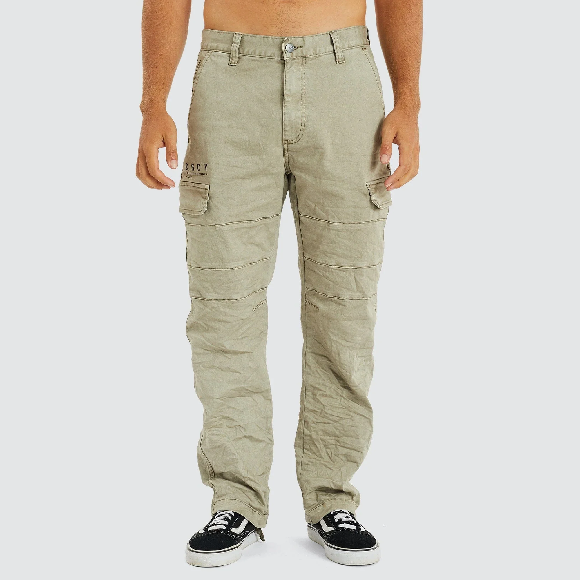 KISS CHACEY Mens Michigan Side Pocket Cargo Pant - Sage Green - Image 4