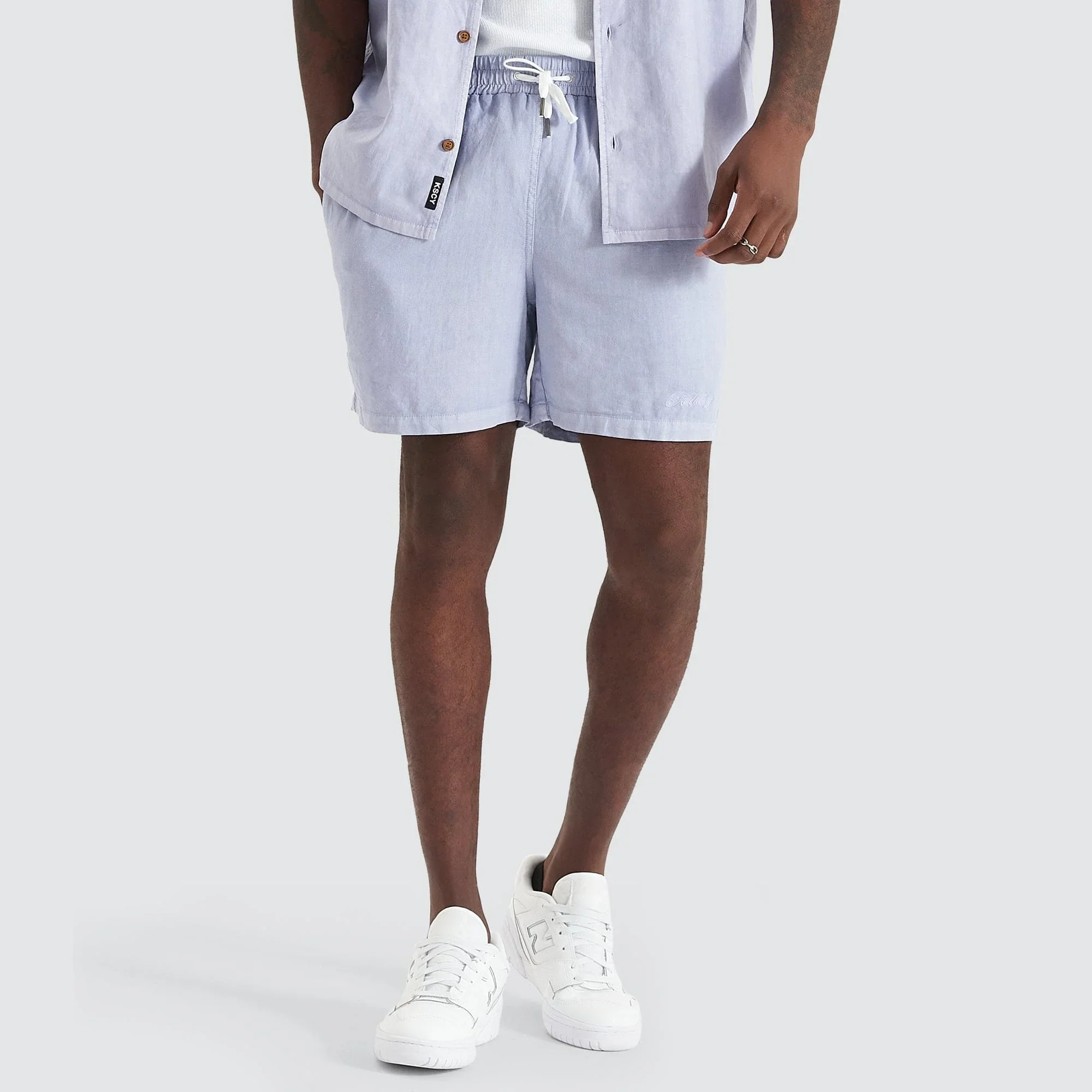 KISS CHACEY Mens Positano Linen Short - Pigment Cosmic Sky - Image 2