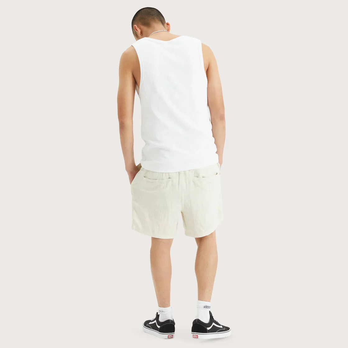 KISS CHACEY Mens Positano Linen Short - Pigment Oatmeal - Image 5