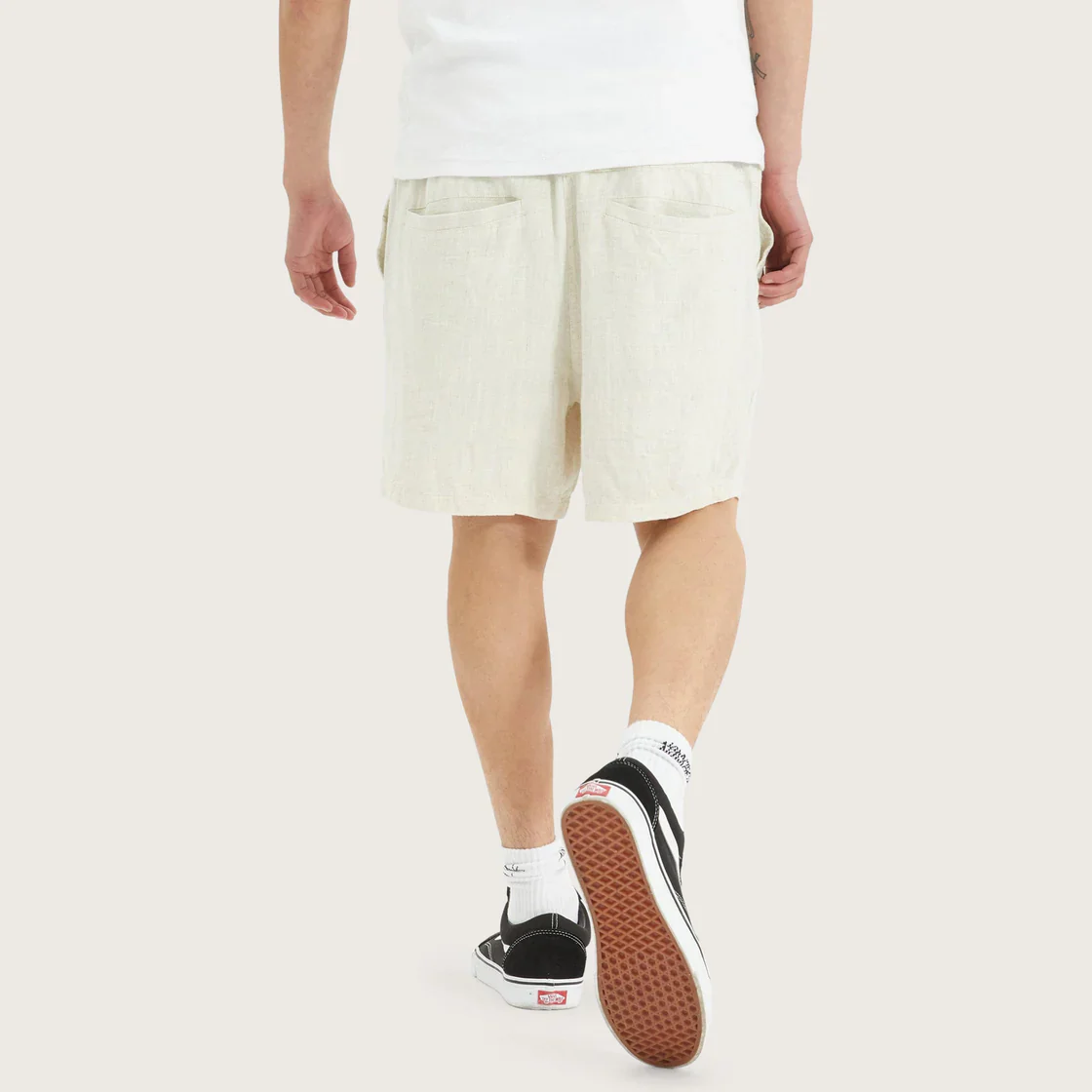 KISS CHACEY Mens Positano Linen Short - Pigment Oatmeal - Image 6
