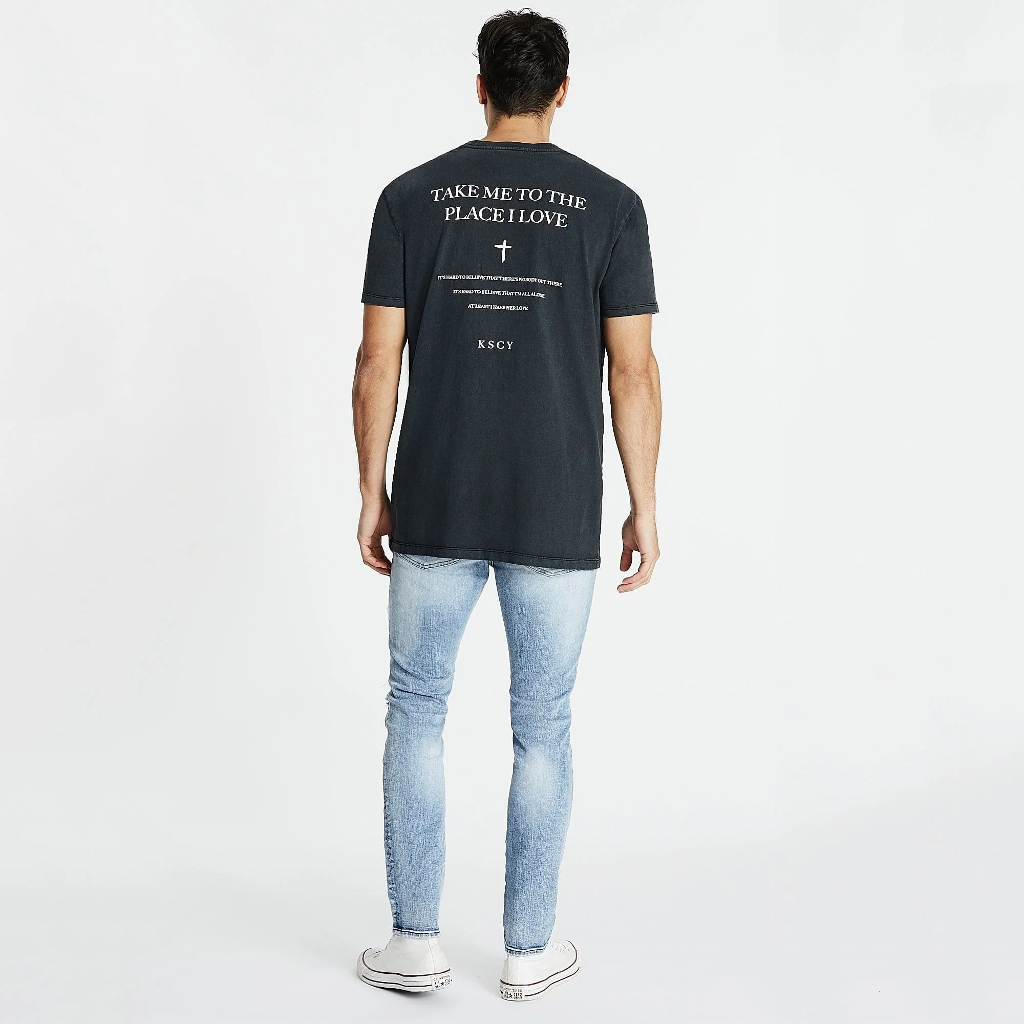KISS CHACEY Mens Reckoning Relaxed Tee Shirt Pigment Black - Image 3