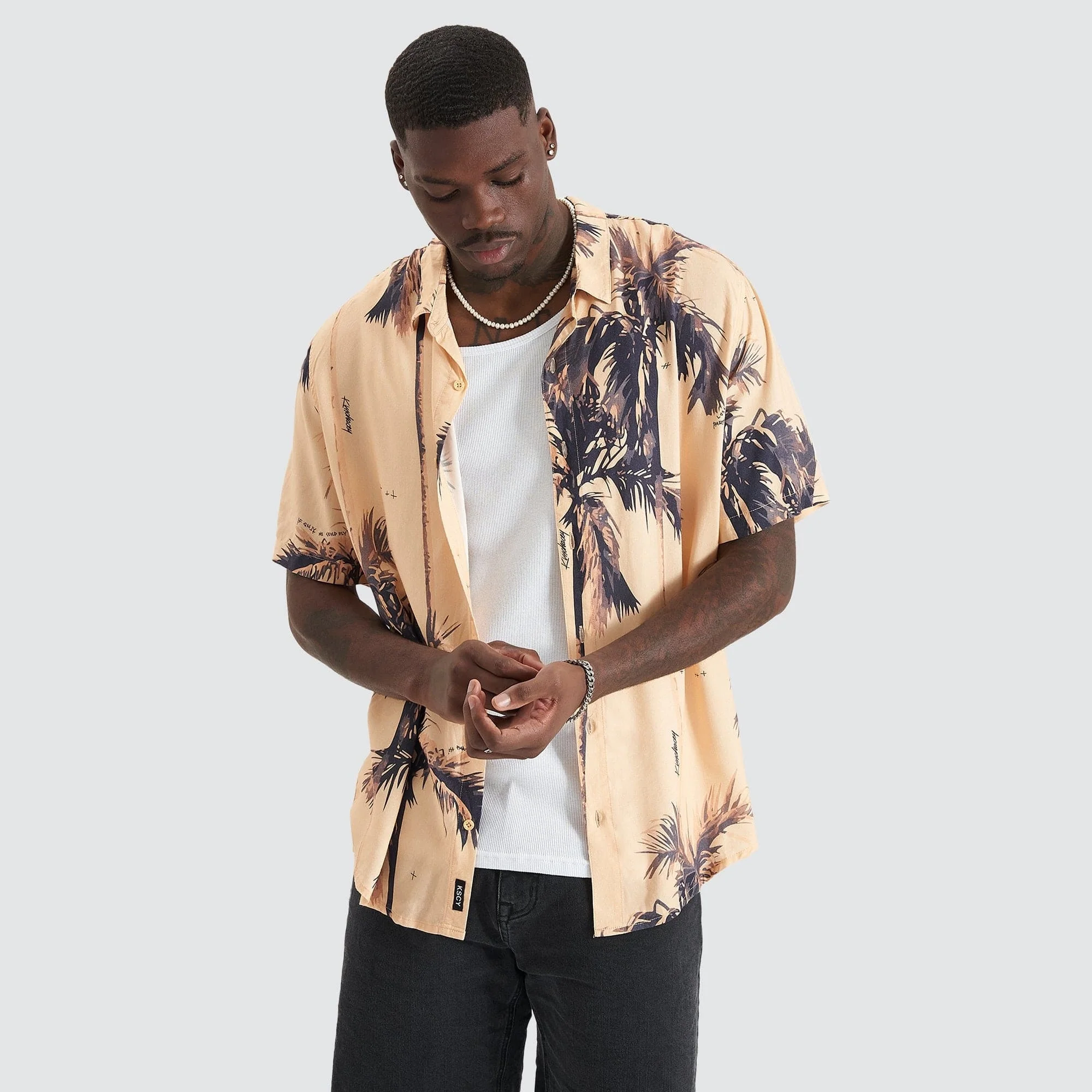 KISS CHACEY Mens Rise Party Short Sleeve Shirt - Pigment Sunburst - Image 4