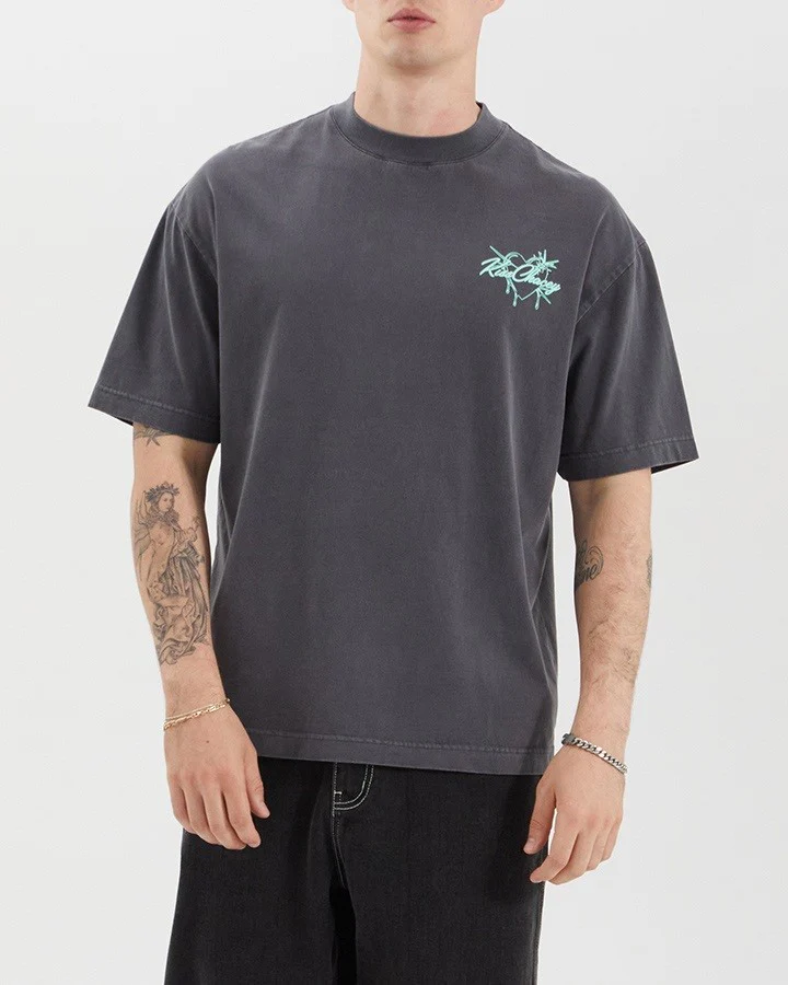 KISS CHACEY Mens Sartell Street Tee Shirt - Pigment Asphalt - Image 2