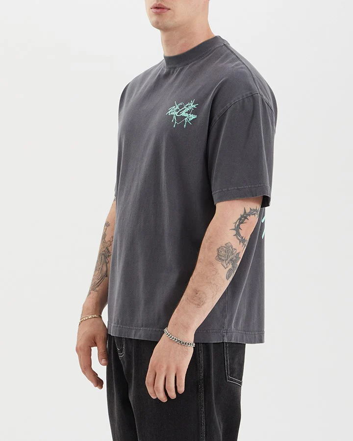 KISS CHACEY Mens Sartell Street Tee Shirt - Pigment Asphalt - Image 3