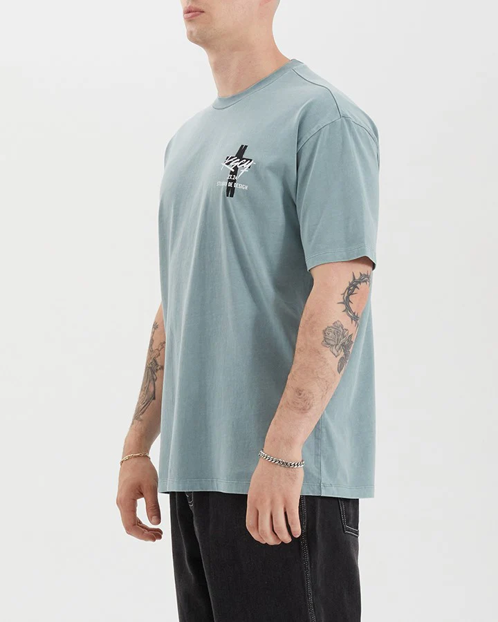 KISS CHACEY Mens Wendel Box Fit Tee Shirt - Pigment Lead - Image 2