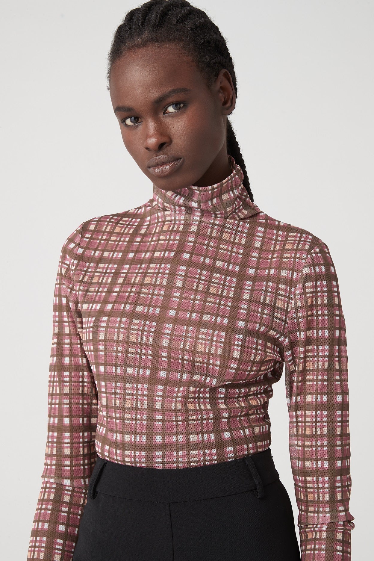 LARA WORTHINGTON x ATOIR Womens 004 Top Pink Check - Image 3