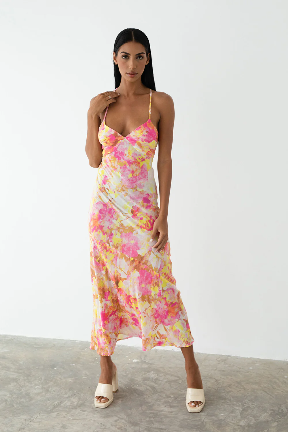 LE SALTY LABEL Womens Camille Midi Dress - Aurora Pink - Image 3