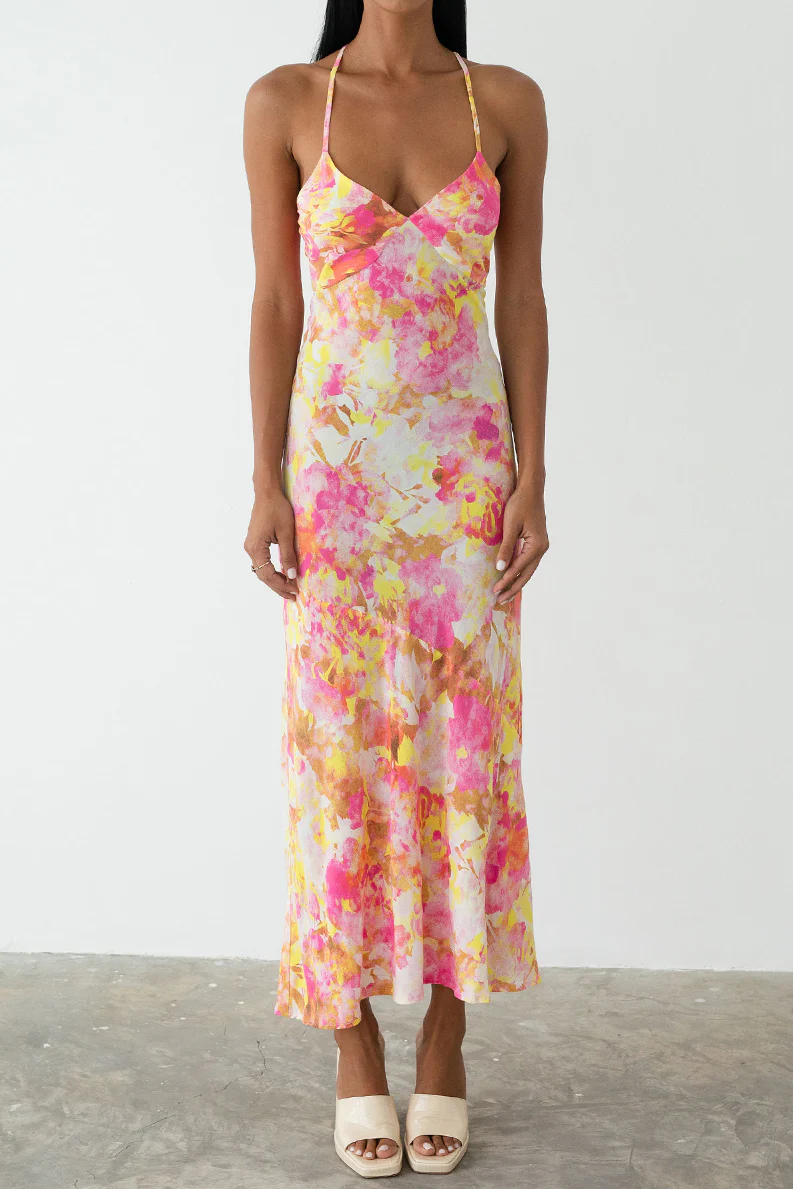 LE SALTY LABEL Womens Camille Midi Dress - Aurora Pink - Image 5