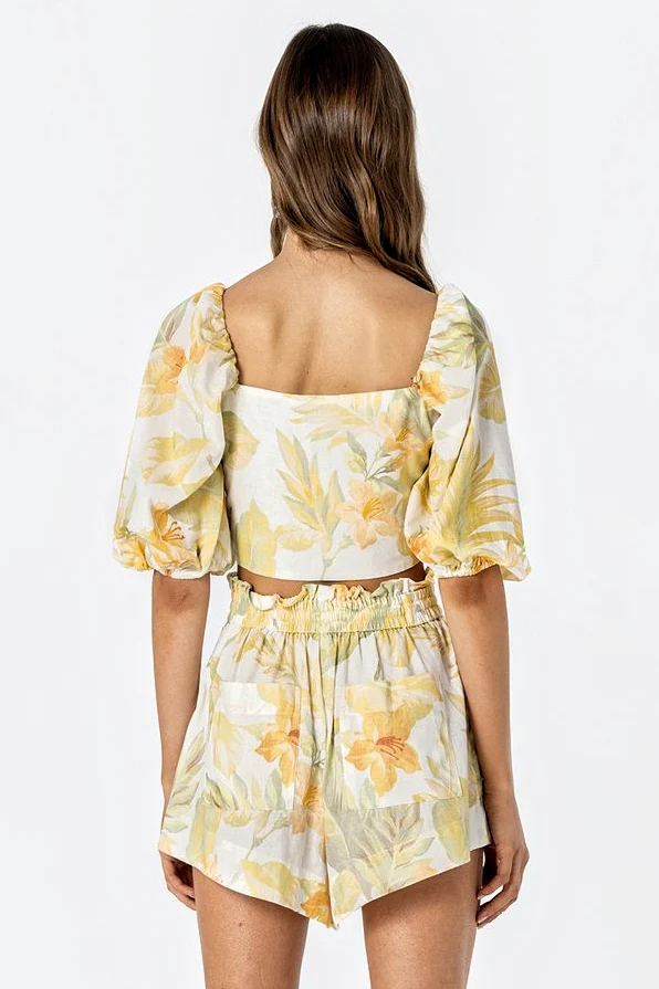 LE SALTY Womens Jerry Tie Crop - Citrus - Image 2