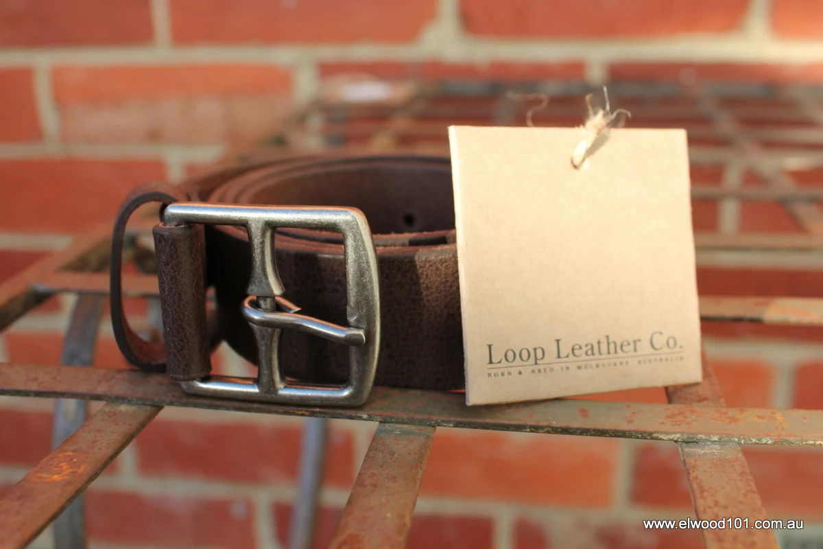 Loop Leather Co MENS STATE ROUTE LEATHER BELT CHOCOLATE - Image 3