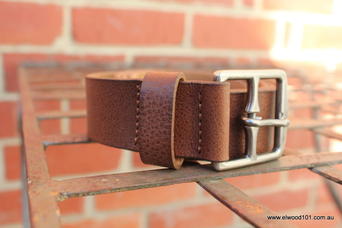 Loop Leather Co MENS STATE ROUTE LEATHER BELT TOBACCO - Image 3