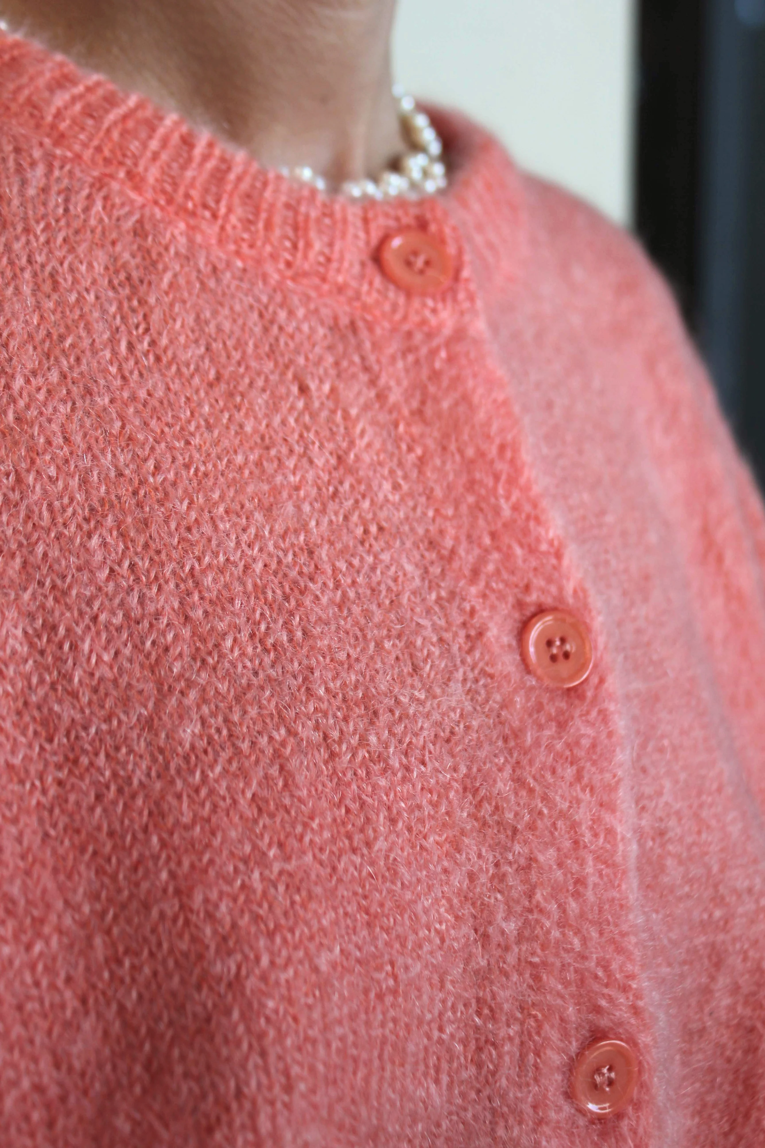 MAISON ANJE Womens Lunivers Kid Mohair Cardi Papaya - Image 3