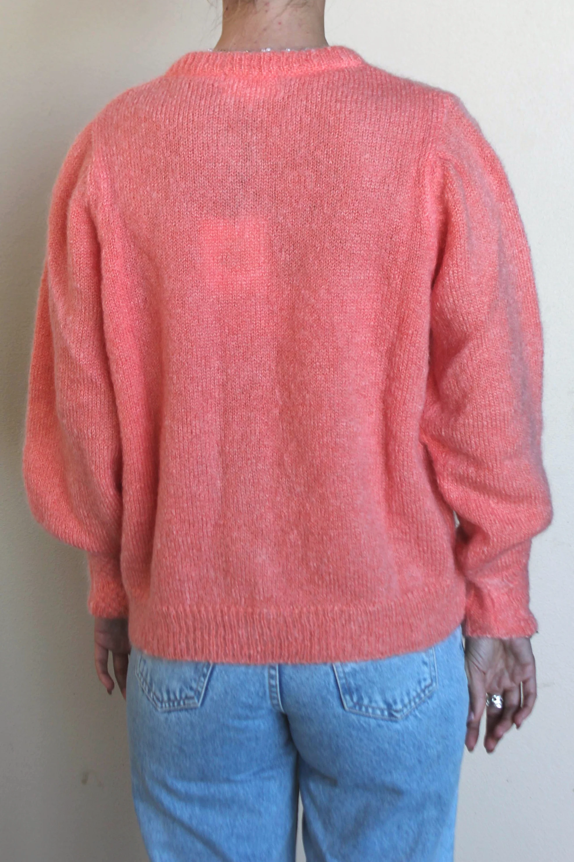 MAISON ANJE Womens Lunivers Kid Mohair Cardi Papaya - Image 4