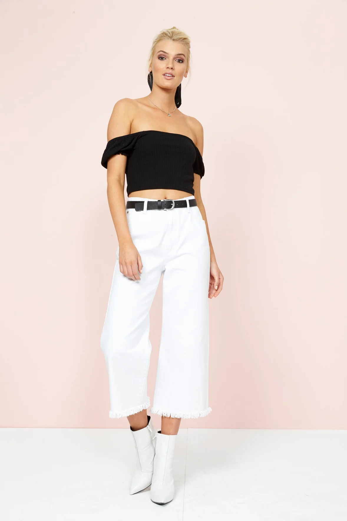 MinkPink PRAIRIE RIB CROP TOP - Black - Image 6