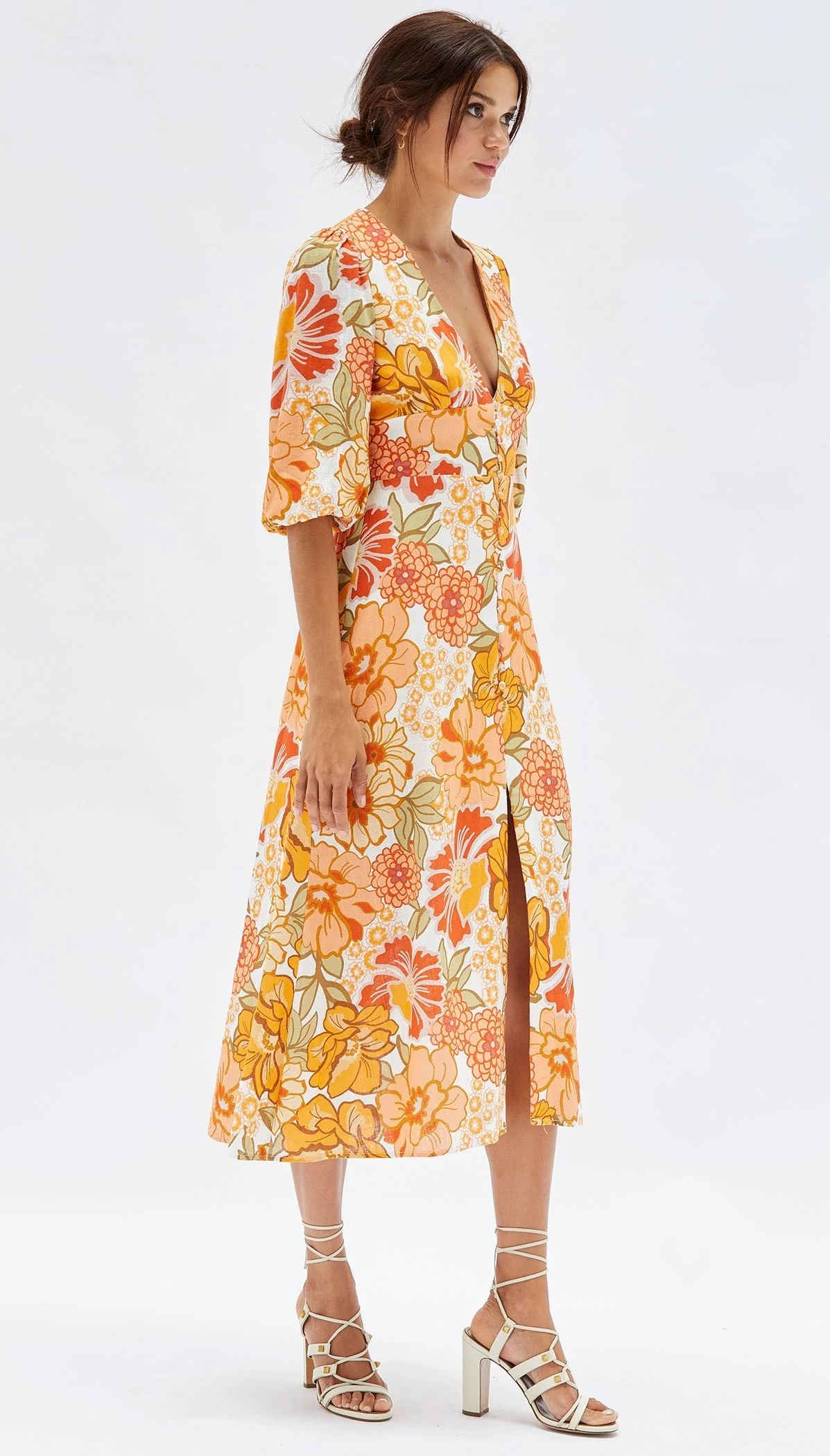 MINKPINK Womens Elaheh V-Neck Midi Dress - Summer Floral - Image 5