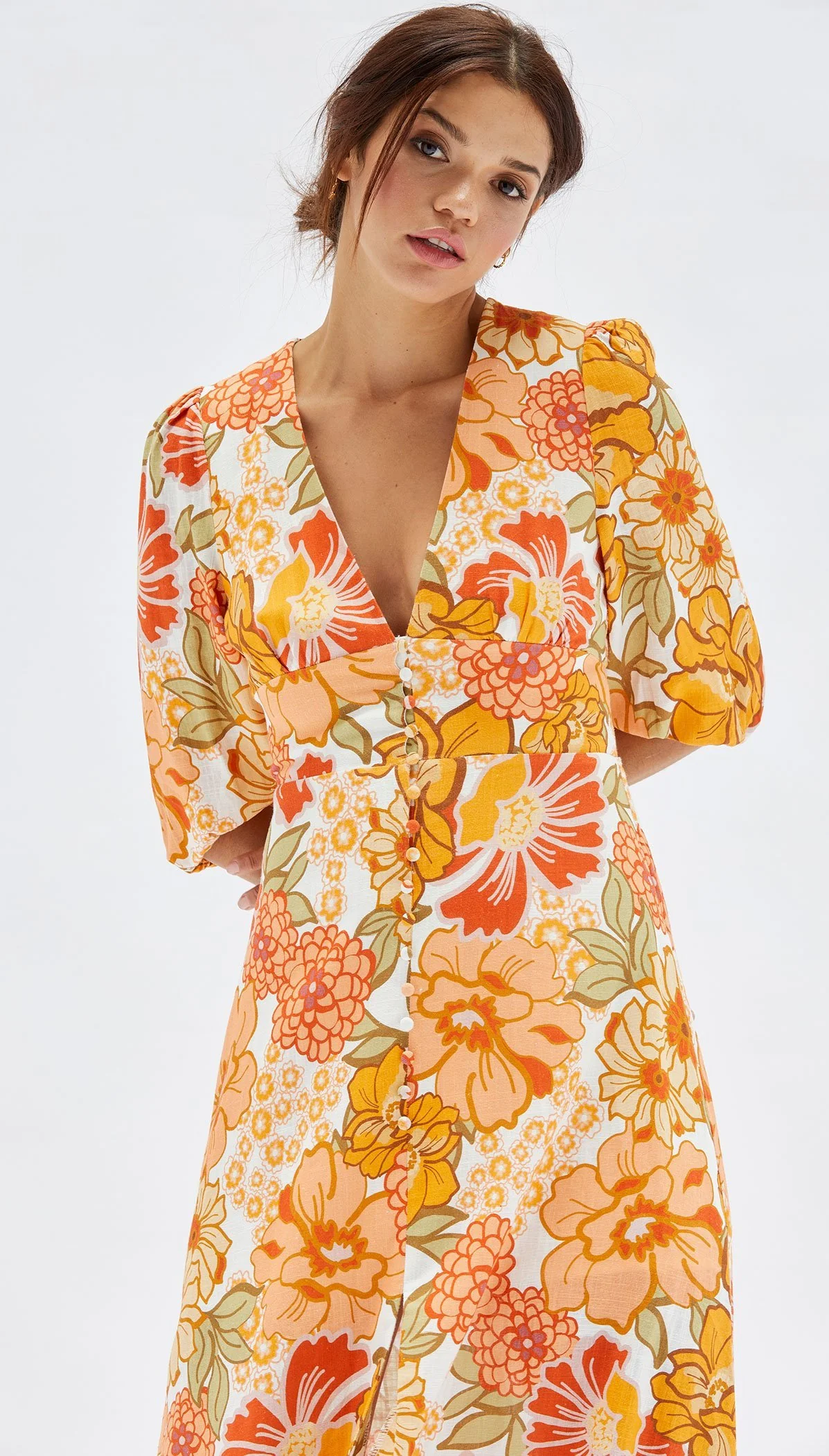 MINKPINK Womens Elaheh V-Neck Midi Dress - Summer Floral - Image 6