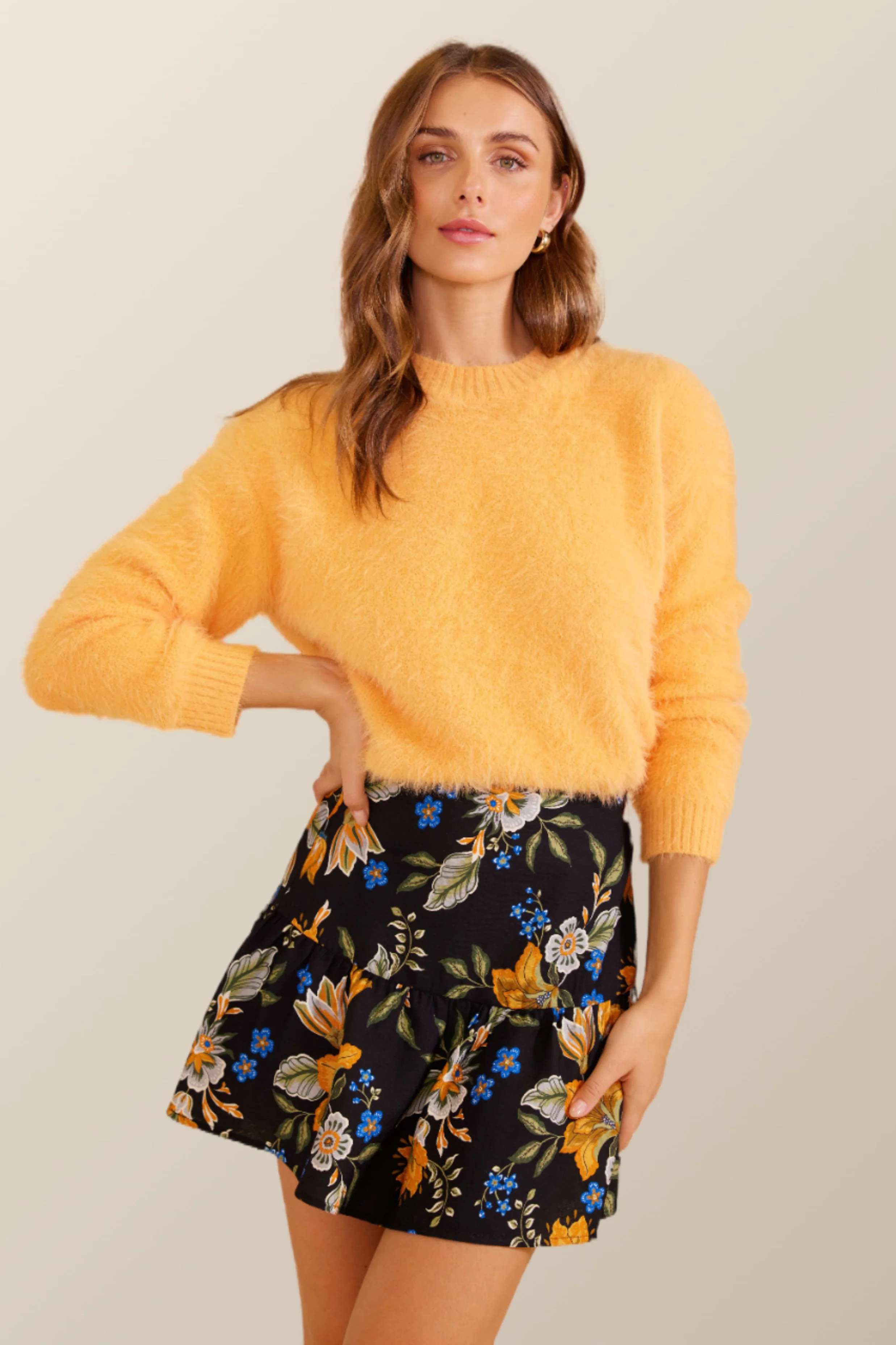 MINKPINK Womens Freya Knit Jumper - Mango