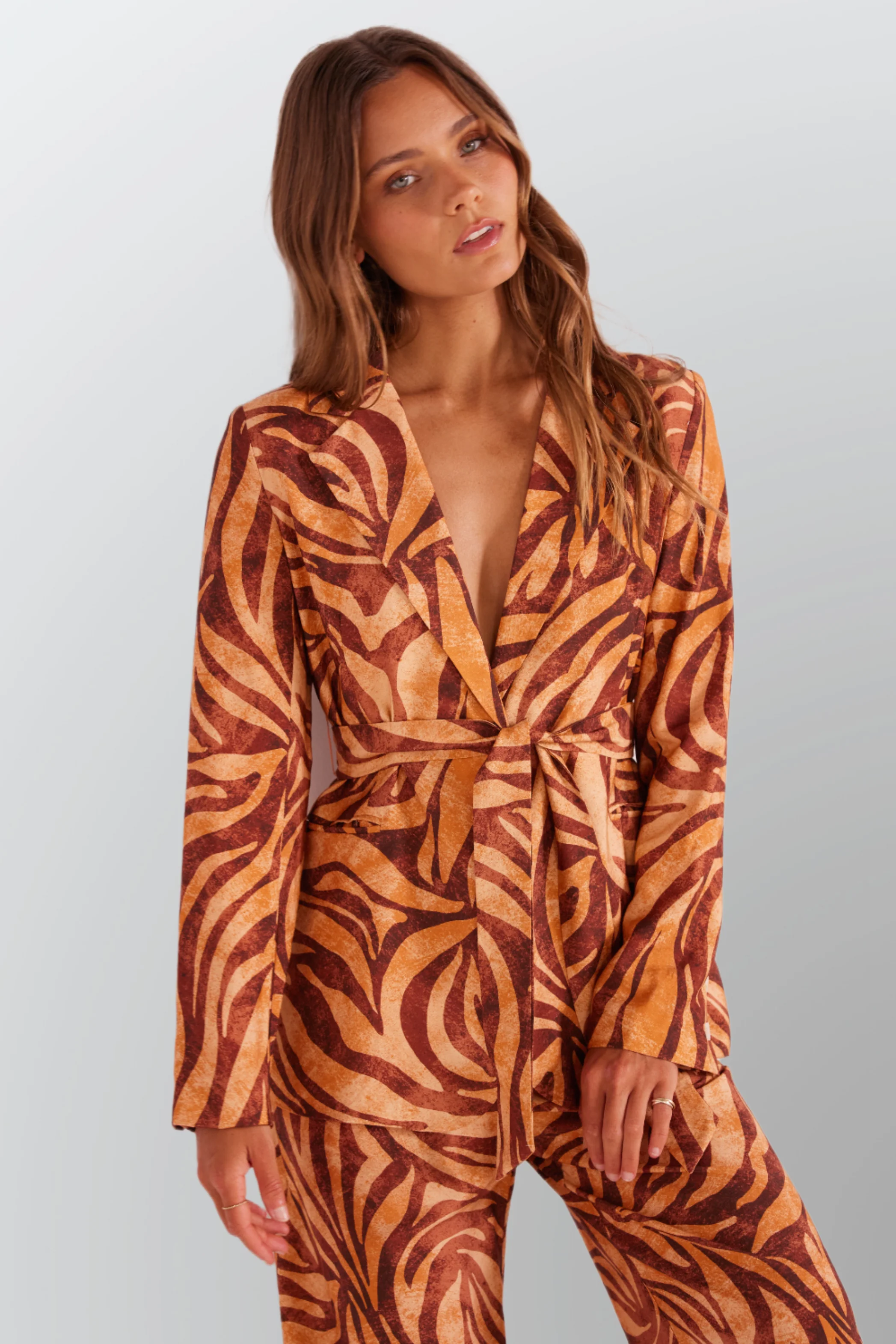 MINKPINK Womens Goldie Blazer - Animal Print - Image 3