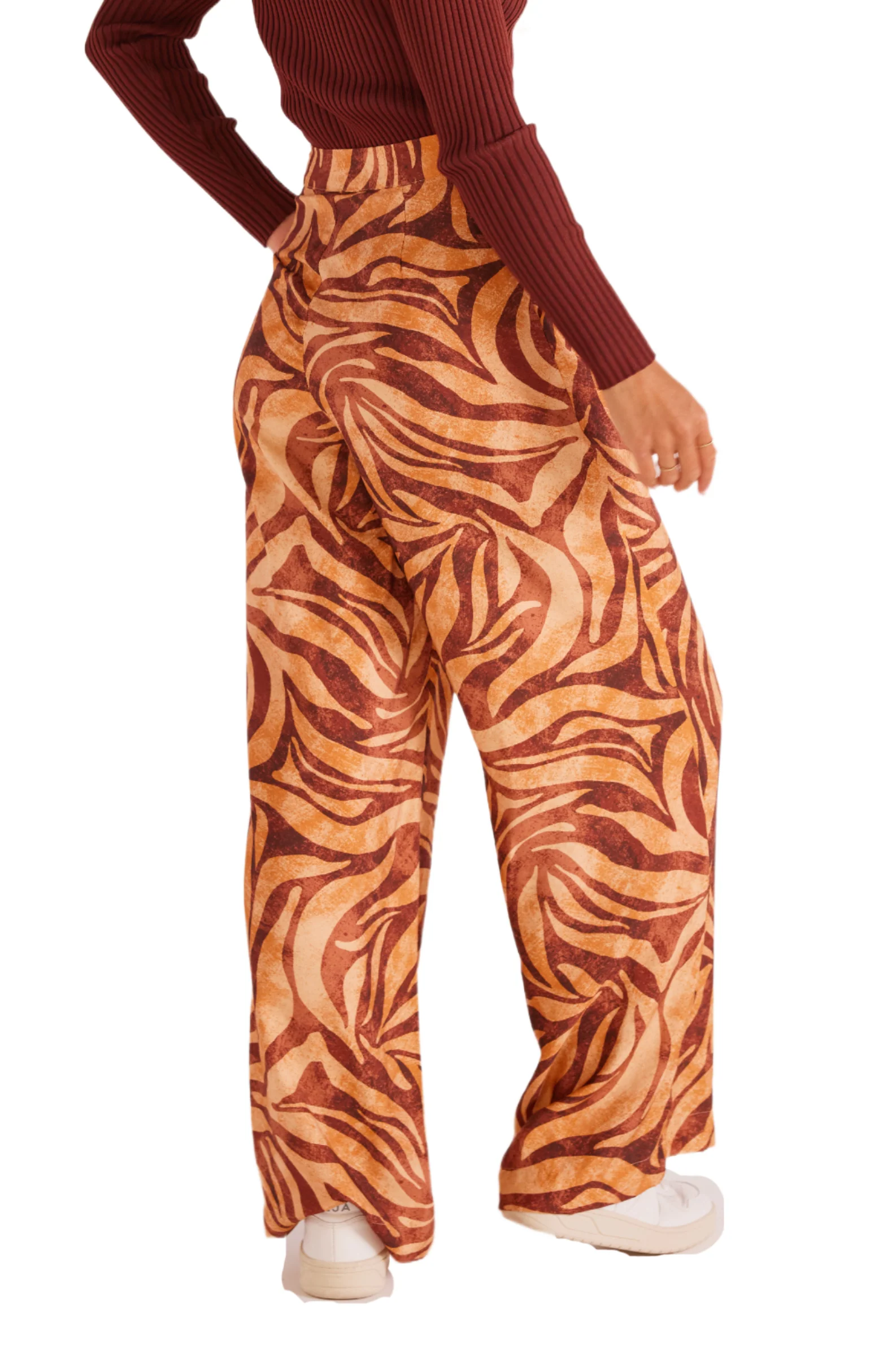 MINKPINK Womens Goldie Wide Leg Pants - Animal Print - Image 7