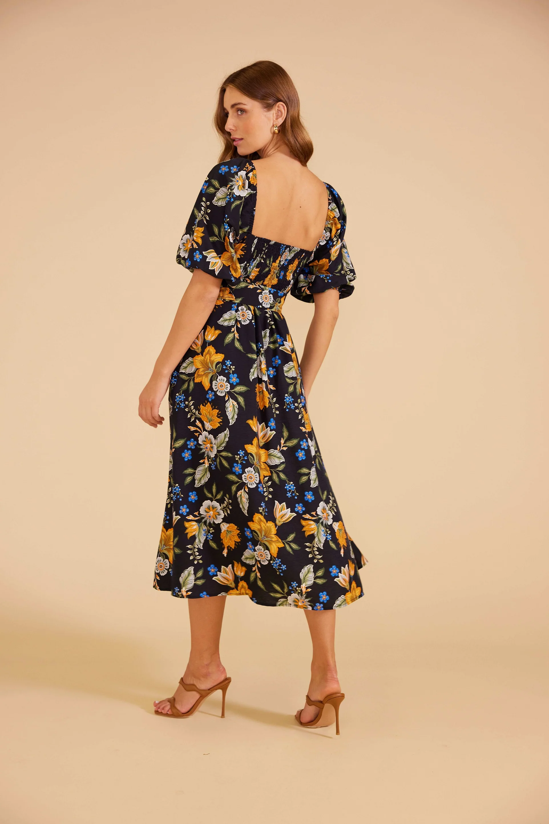 MINKPINK Womens Laurene Midi Dress - Black Floral - Image 6