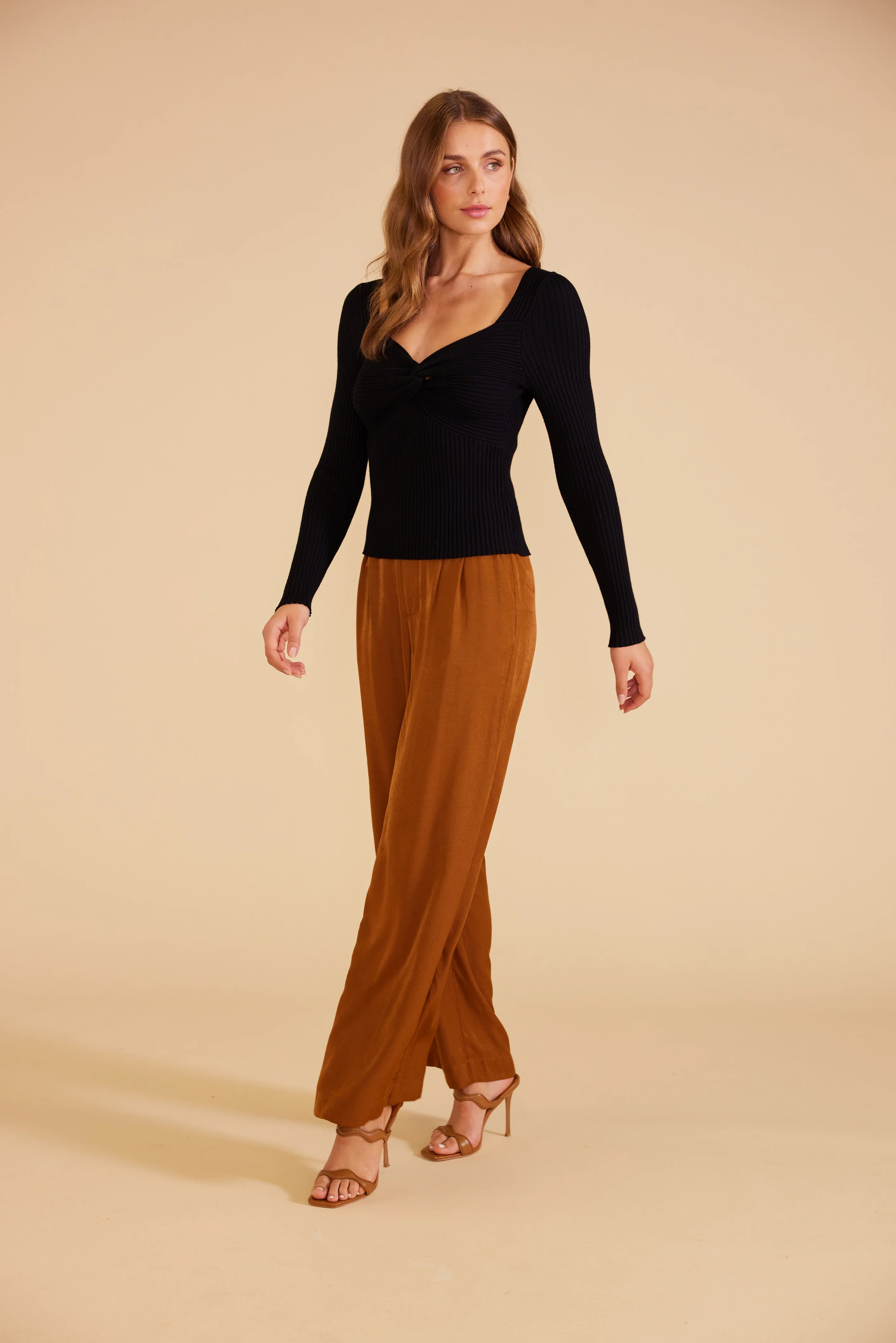 MINKPINK Womens Nora Knit Top - Black - Image 3