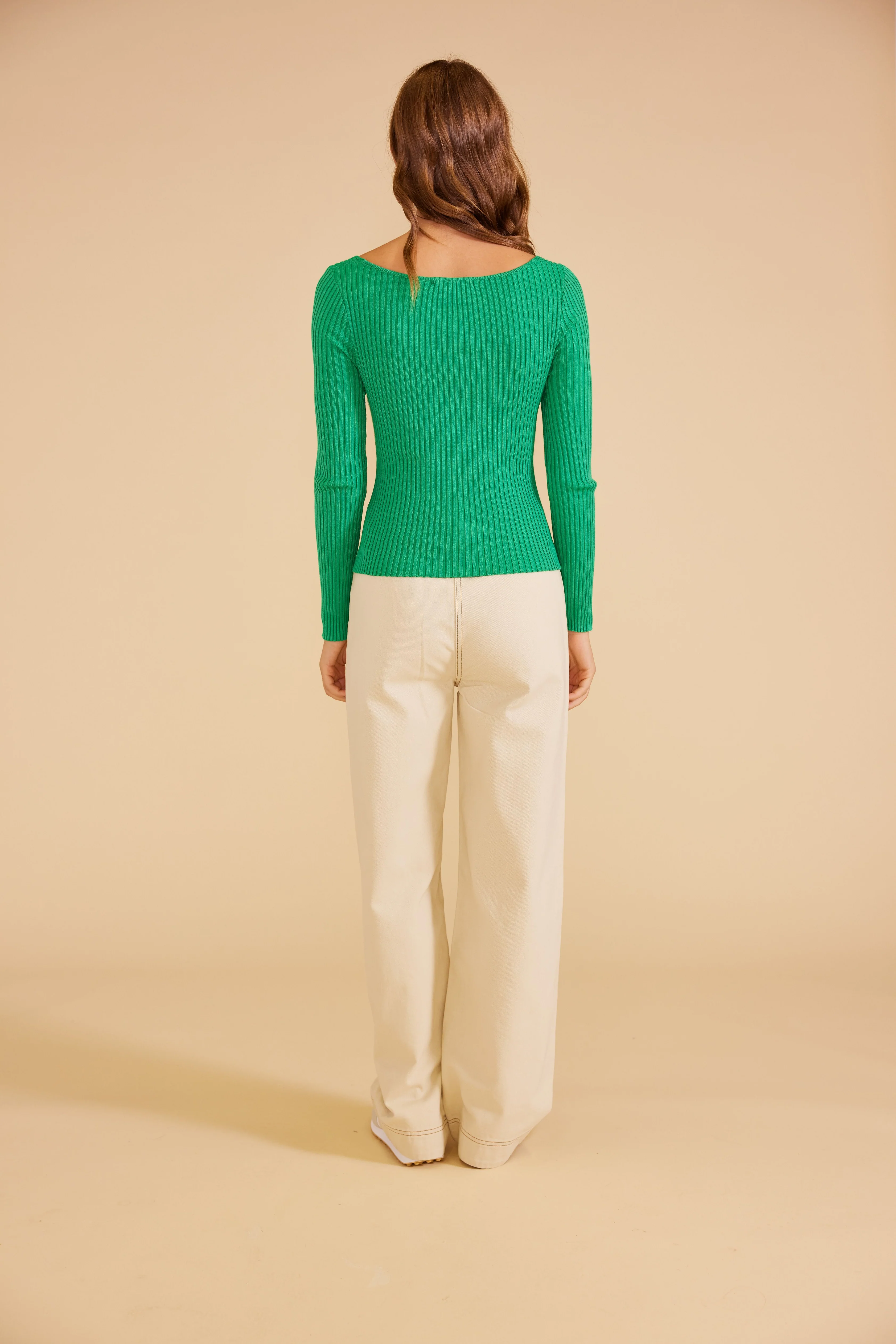 MINKPINK Womens Nora Knit Top Green - Image 5