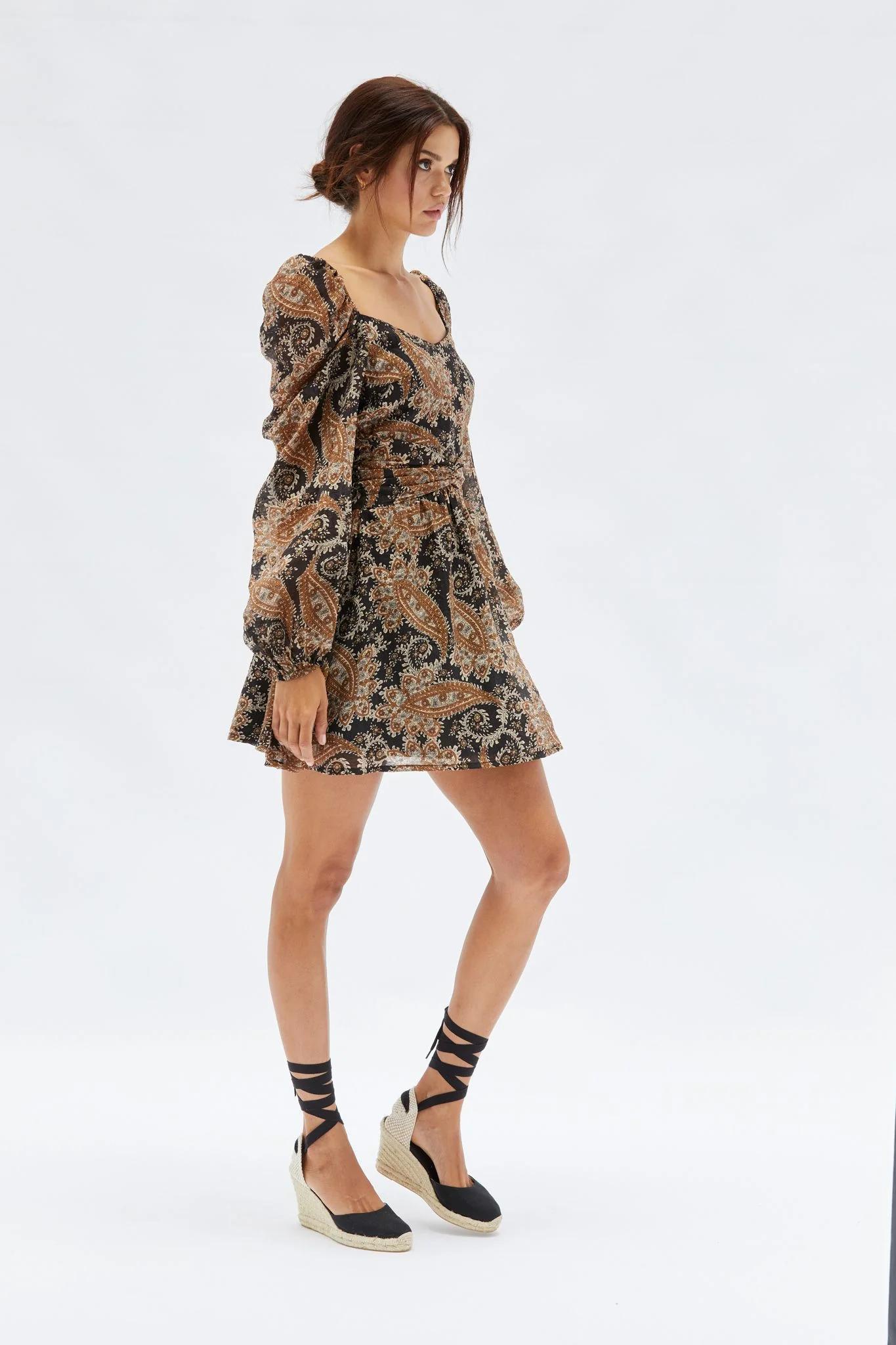 MINKPINK Womens Persian Paradise MIni Dress - Black/Brown - Image 7