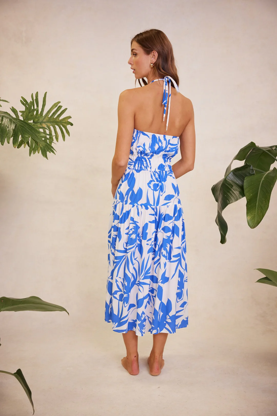 MINKPINK Womens Raven Midi Dress Blue Floral - Image 3