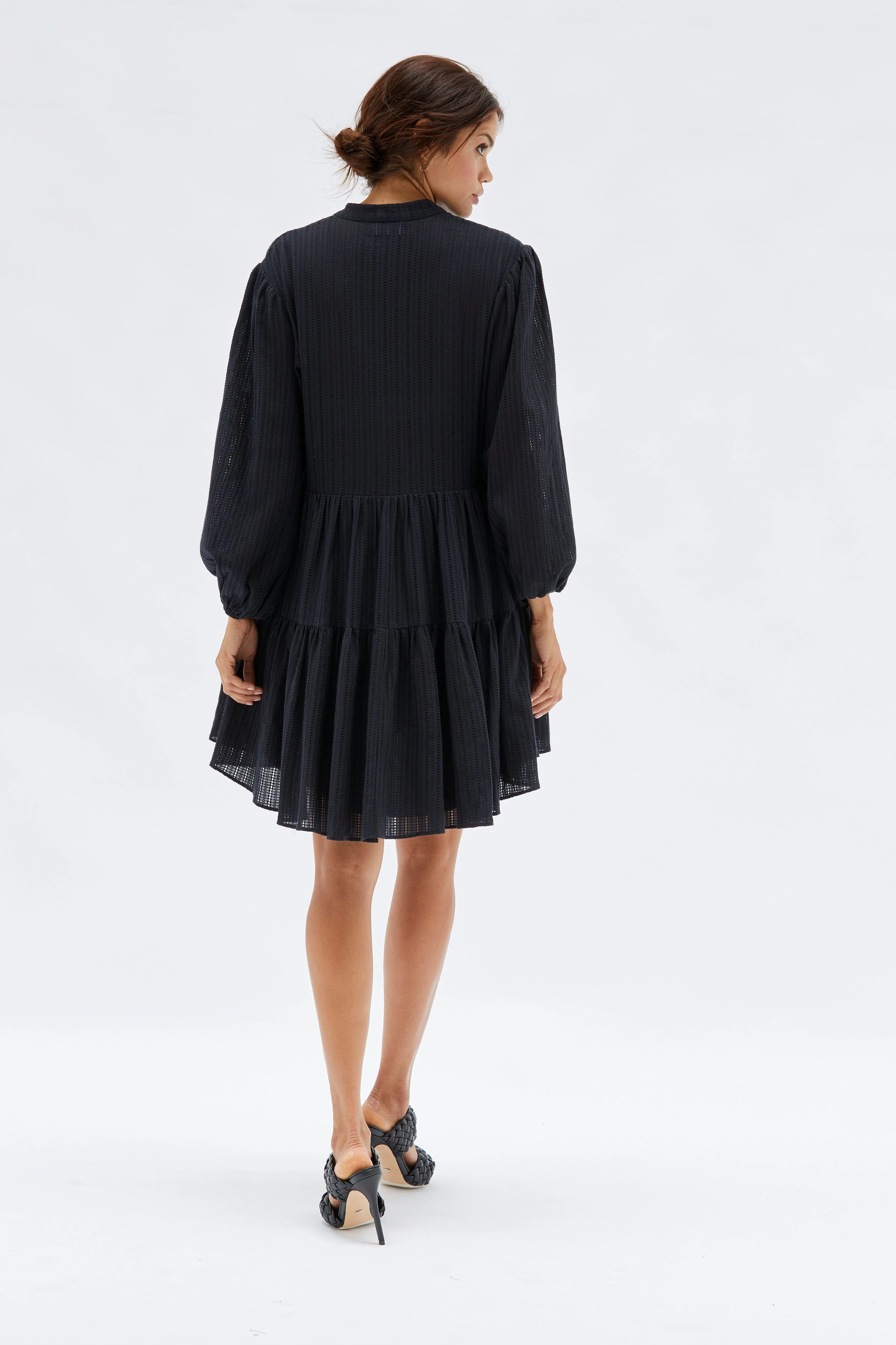 MINKPINK Womens Shadi Textured Mini Dress - Black - Image 7