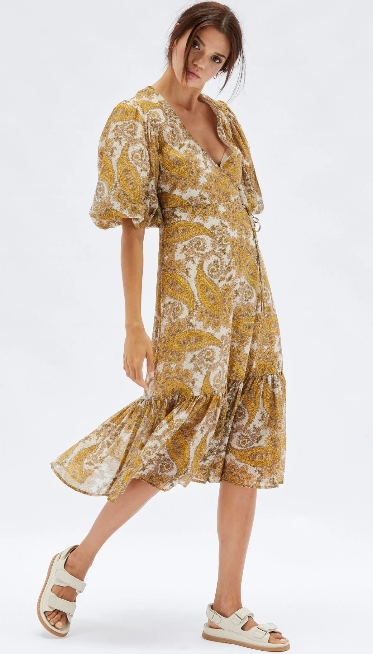 MINKPINK Womens Sistan Wrap Midi Dress- Multi - Image 3