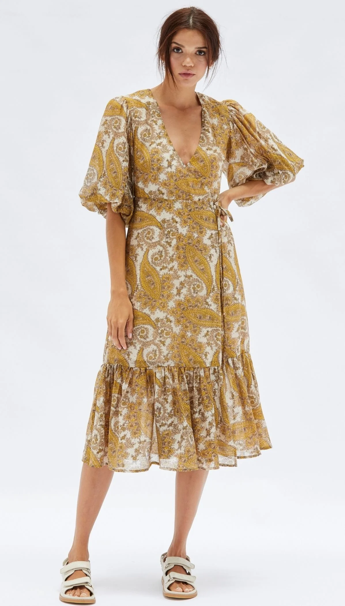 MINKPINK Womens Sistan Wrap Midi Dress- Multi - Image 6