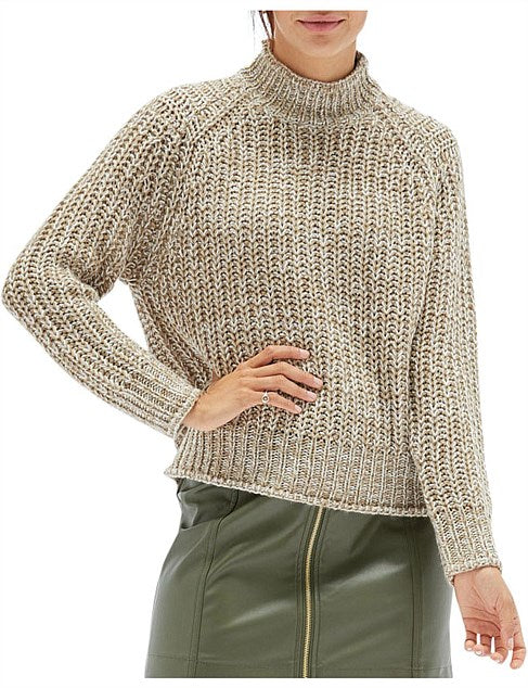 MINKPINK Womens Tiri High Neck Knit Jumper - Multi - Image 10