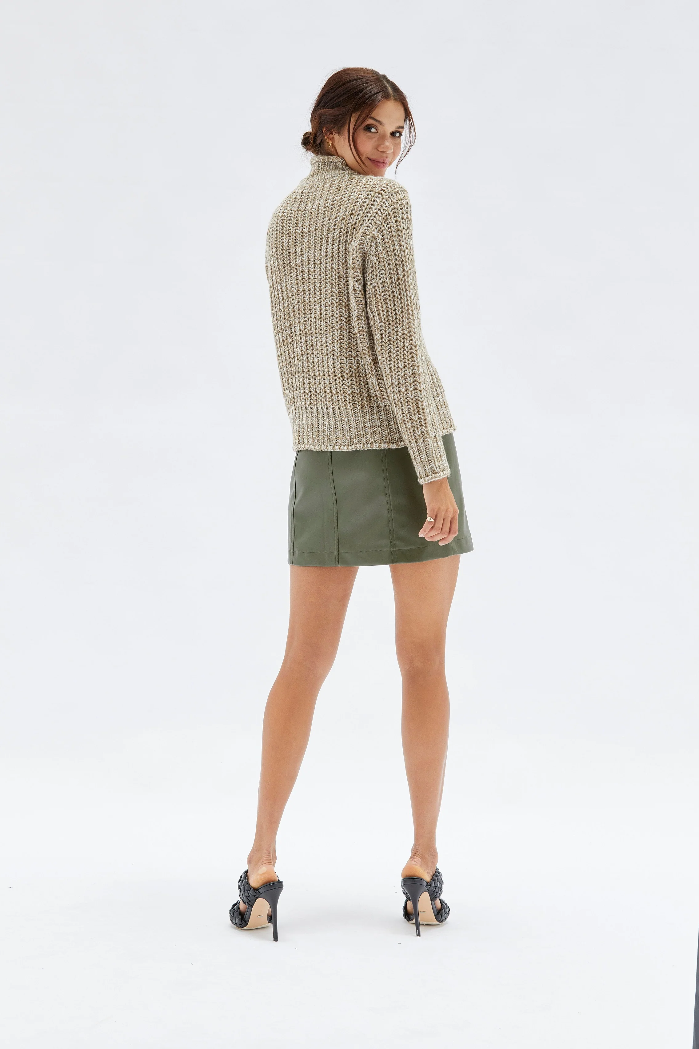 MINKPINK Womens Tiri High Neck Knit Jumper - Multi - Image 3